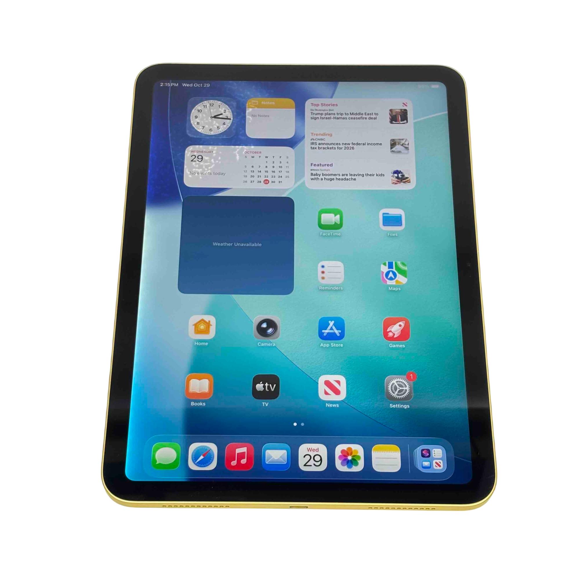 Apple iPad 10th Generation MPQ23LL/A 10.9-inch 64GB Yellow Tablet