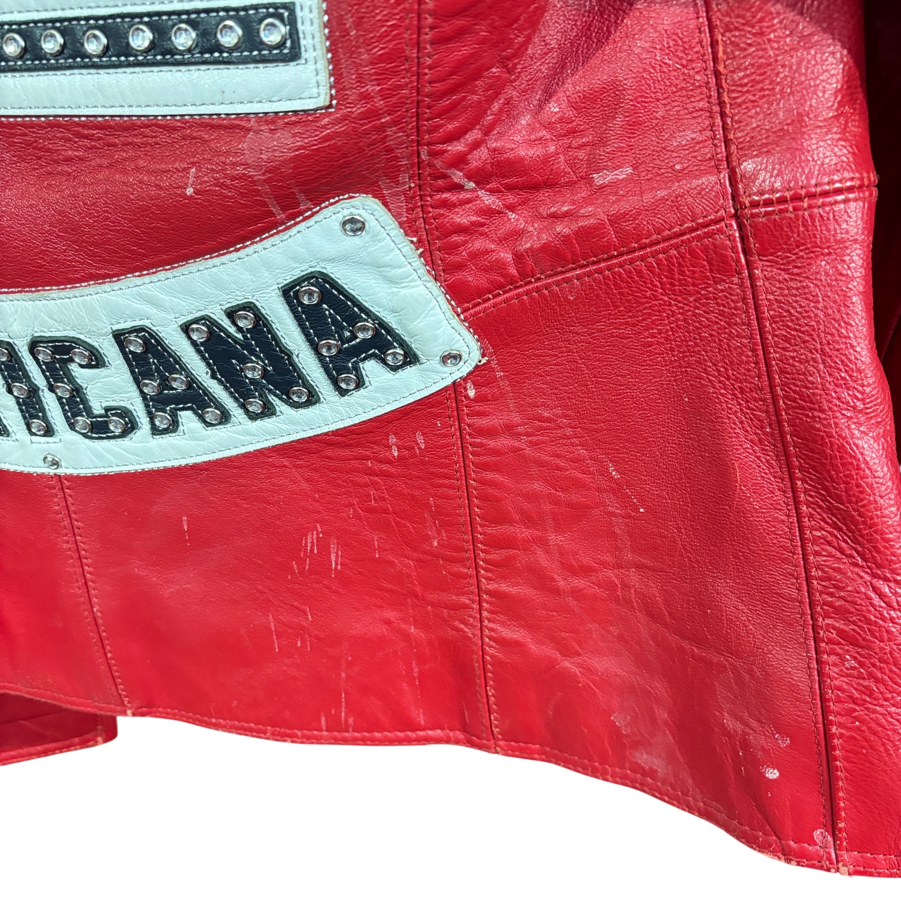 Pelle Pelle Studded Red Leather Jacket Size 16