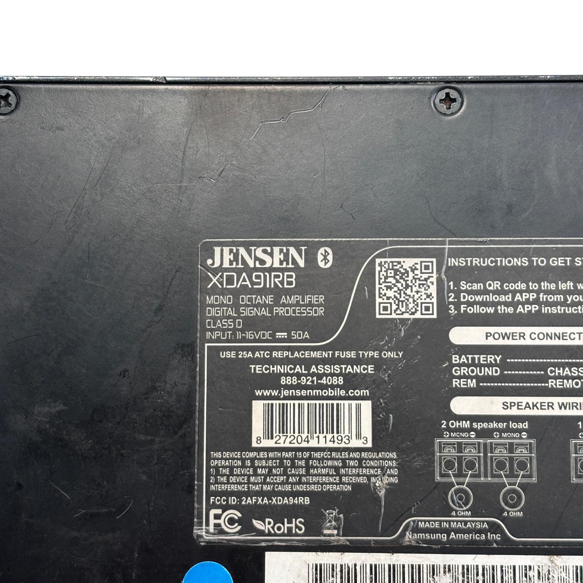 Jensen XDA91RB Octane Class-D Mono Car Audio Amplifier - 5922