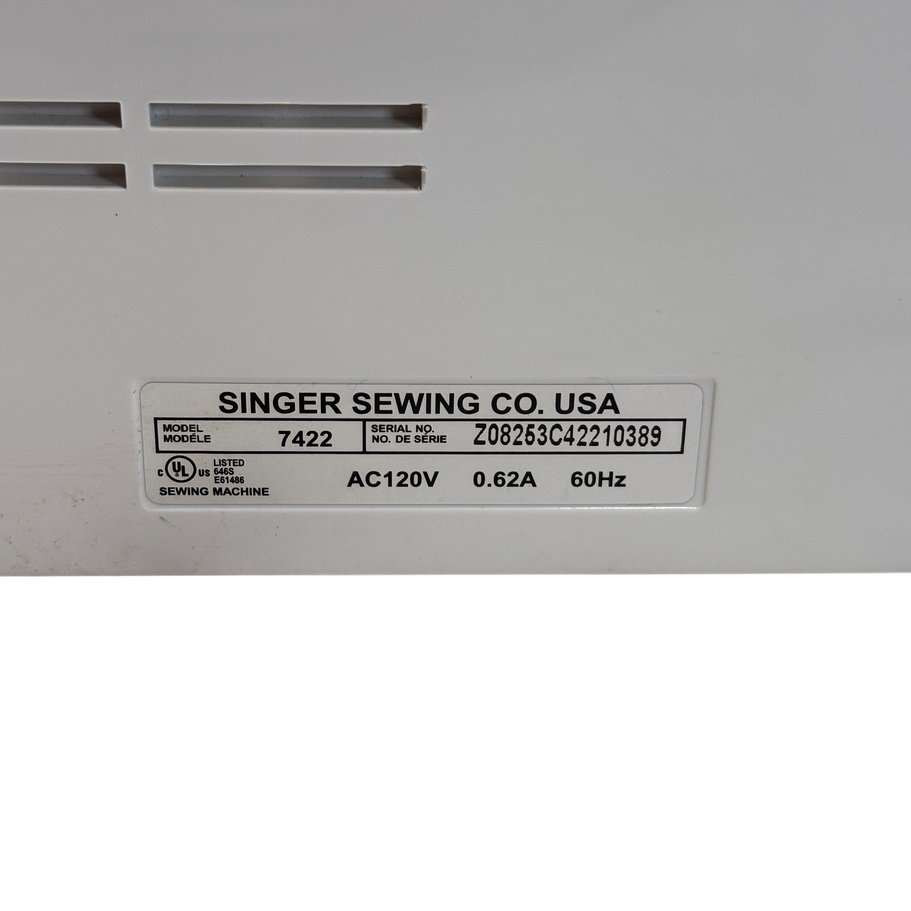 Singer Advance 7422 120V Corded Electronic 30-Stitch White Sewing
