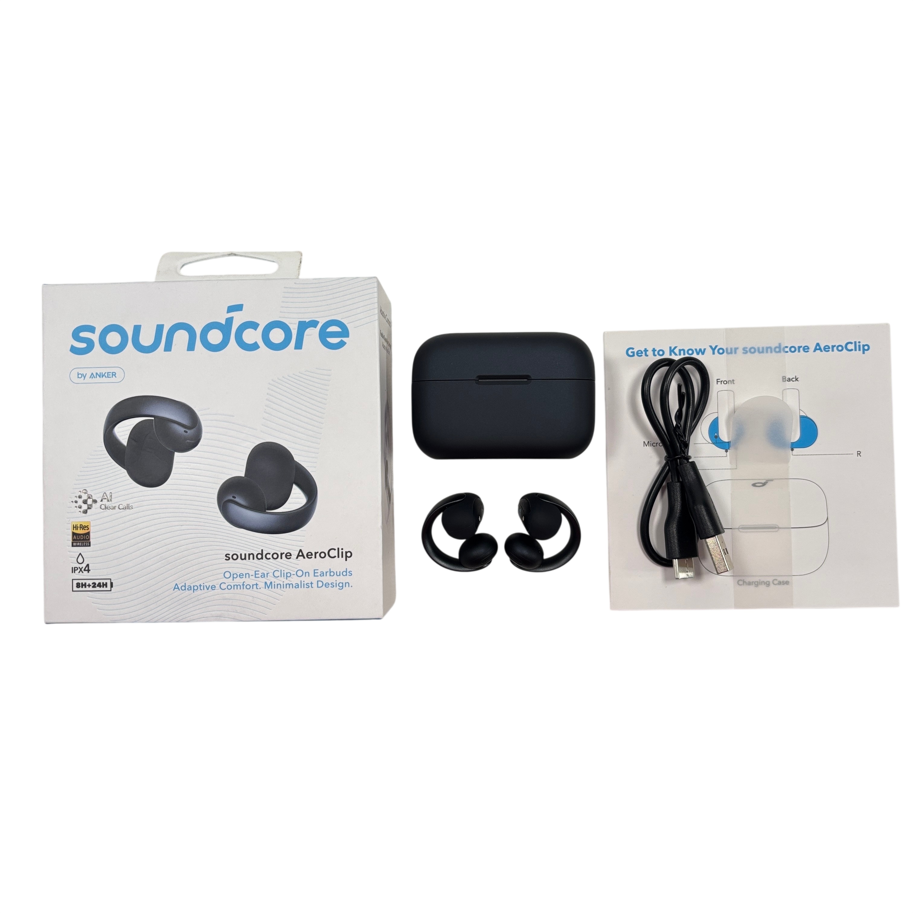 Soundcore AeroClip A3388 Black Wireless Bluetooth Open-Ear Clip-On