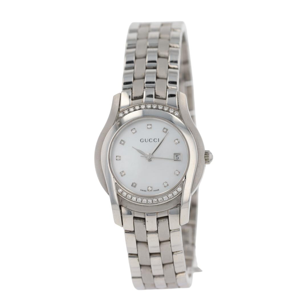 Gucci Diamond Accent Silver Mother of Pearl Dial Stainless  display picture 2