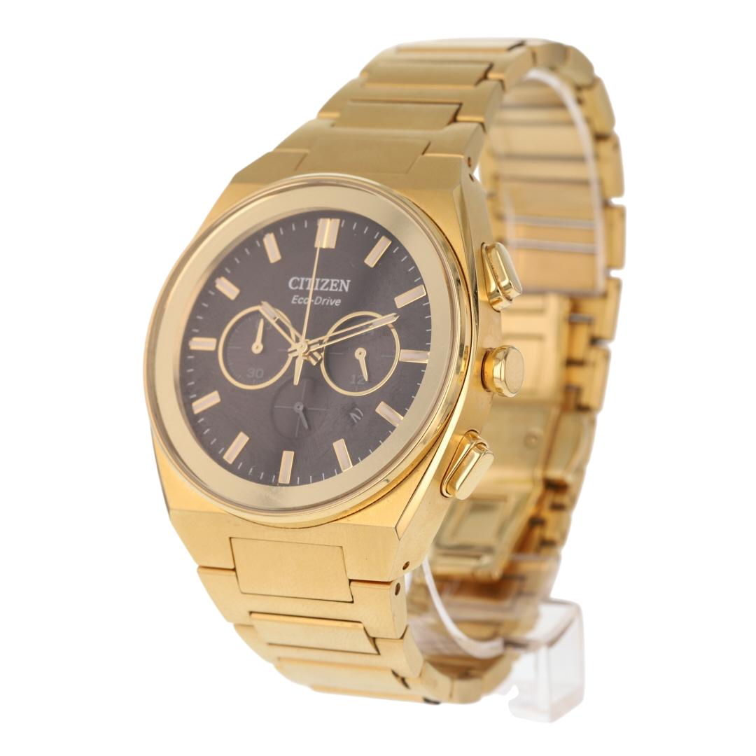 Citizen Axiom Eco-Drive 43mm Black Dial Gold-Tone Stainless Steel