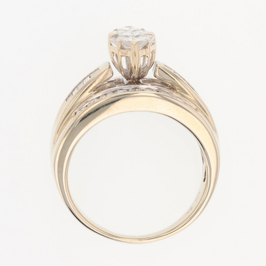 1.38ctw Diamond Marquise Shaped Cluster Engagement Ring 14k White Gold ...