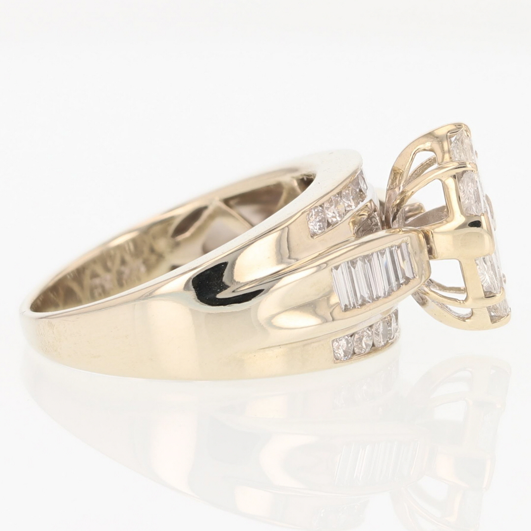 1.38ctw Diamond Marquise Shaped Cluster Engagement Ring 14k White Gold ...