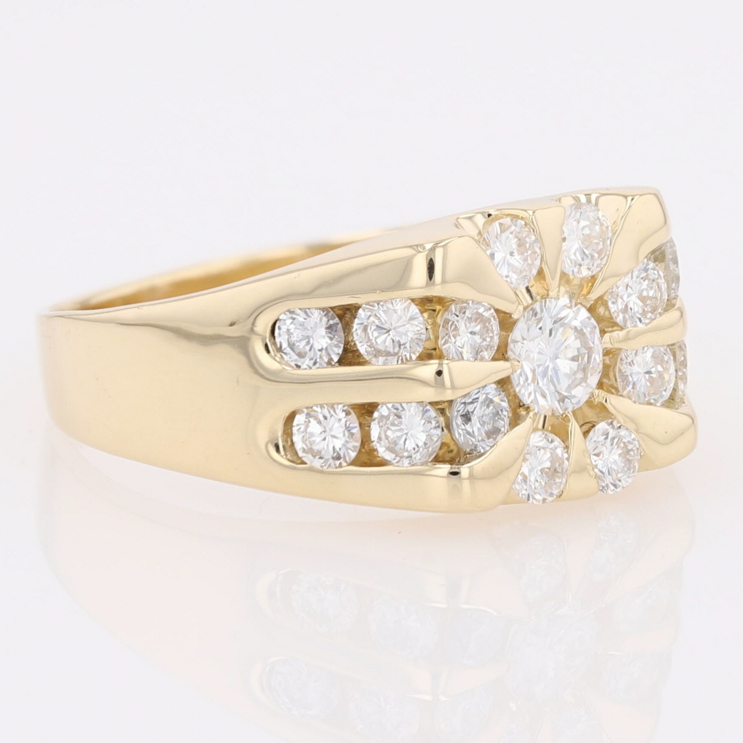 1.84ctw Round Cut Diamond Halo Wedding Band Ring 14k Yellow