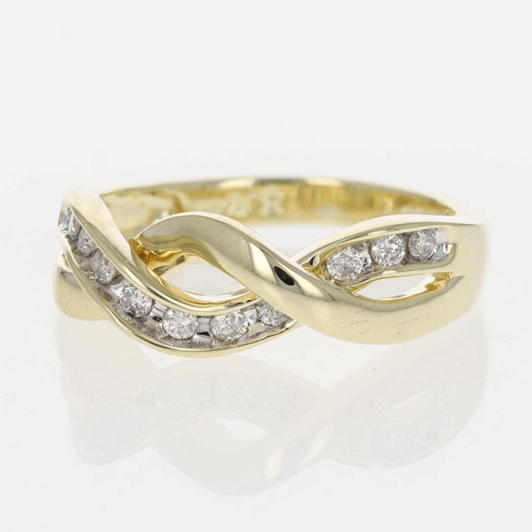 大社　サボ 25ctw Round Cut Diamond Channel-Set Infinity Band Ring 10k