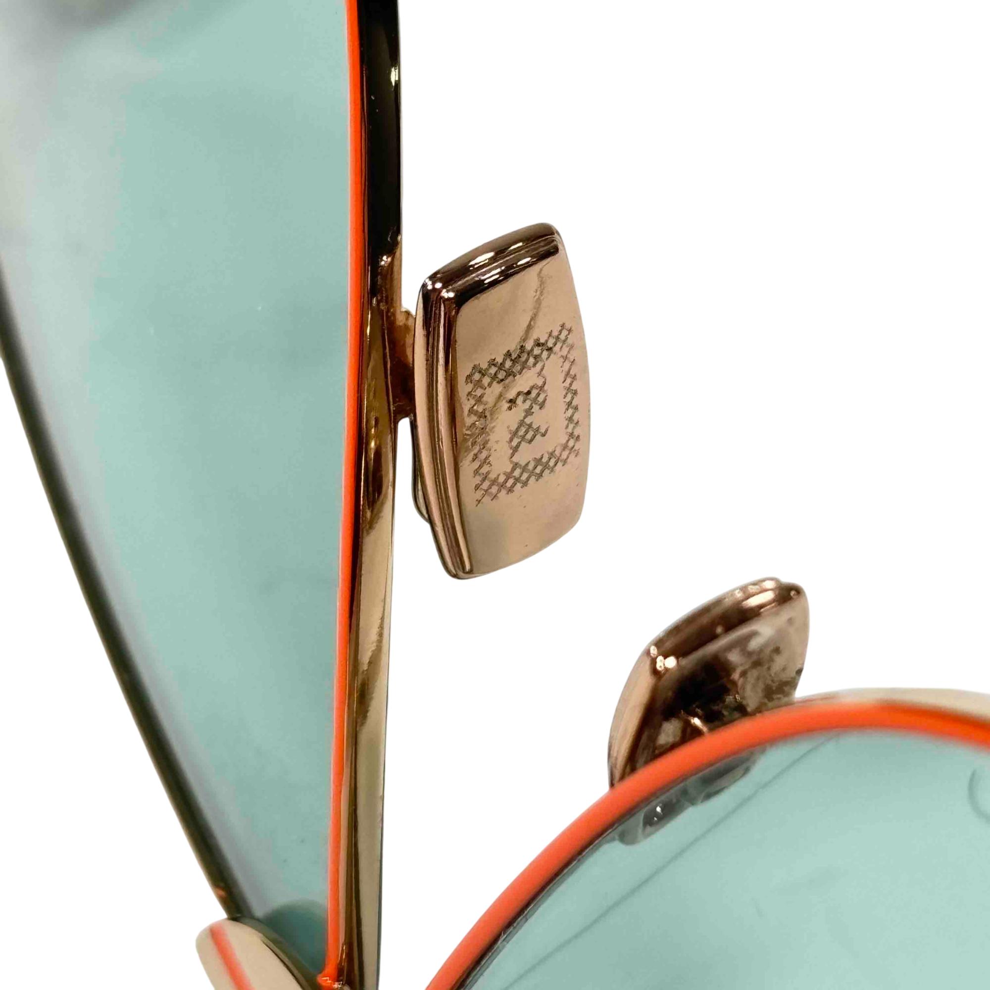 Fendi FF 0467/S Oversized Shield Sunglasses - Gold/Red Frame