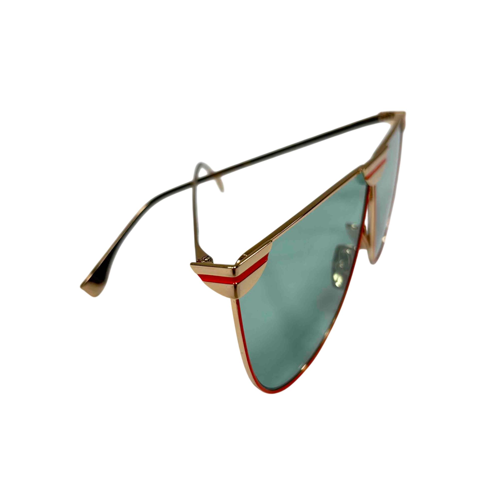 Fendi UNISEX  SHIELD  Sunglasses with Red and Gold Gradient Fendi FS507 624 Red Art Wrap Gradient Designer Italy  main image 2