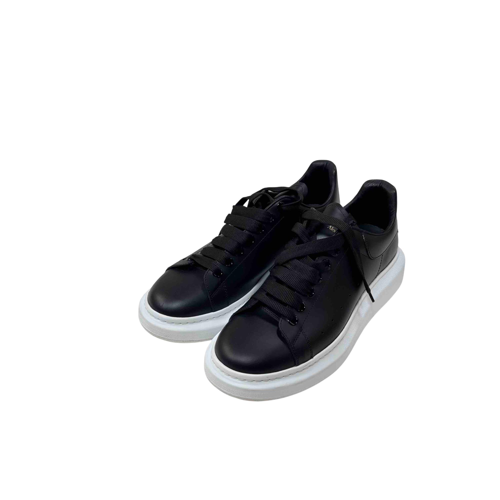 Alexander McQueen Oversized Black Leather Sneakers Size 10