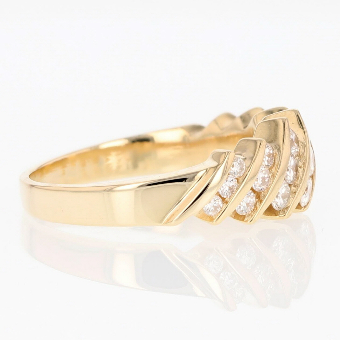 1.00ctw Round Diamond Multi-Row Diagonal-Set Band Ring 14k Yellow Gold ...