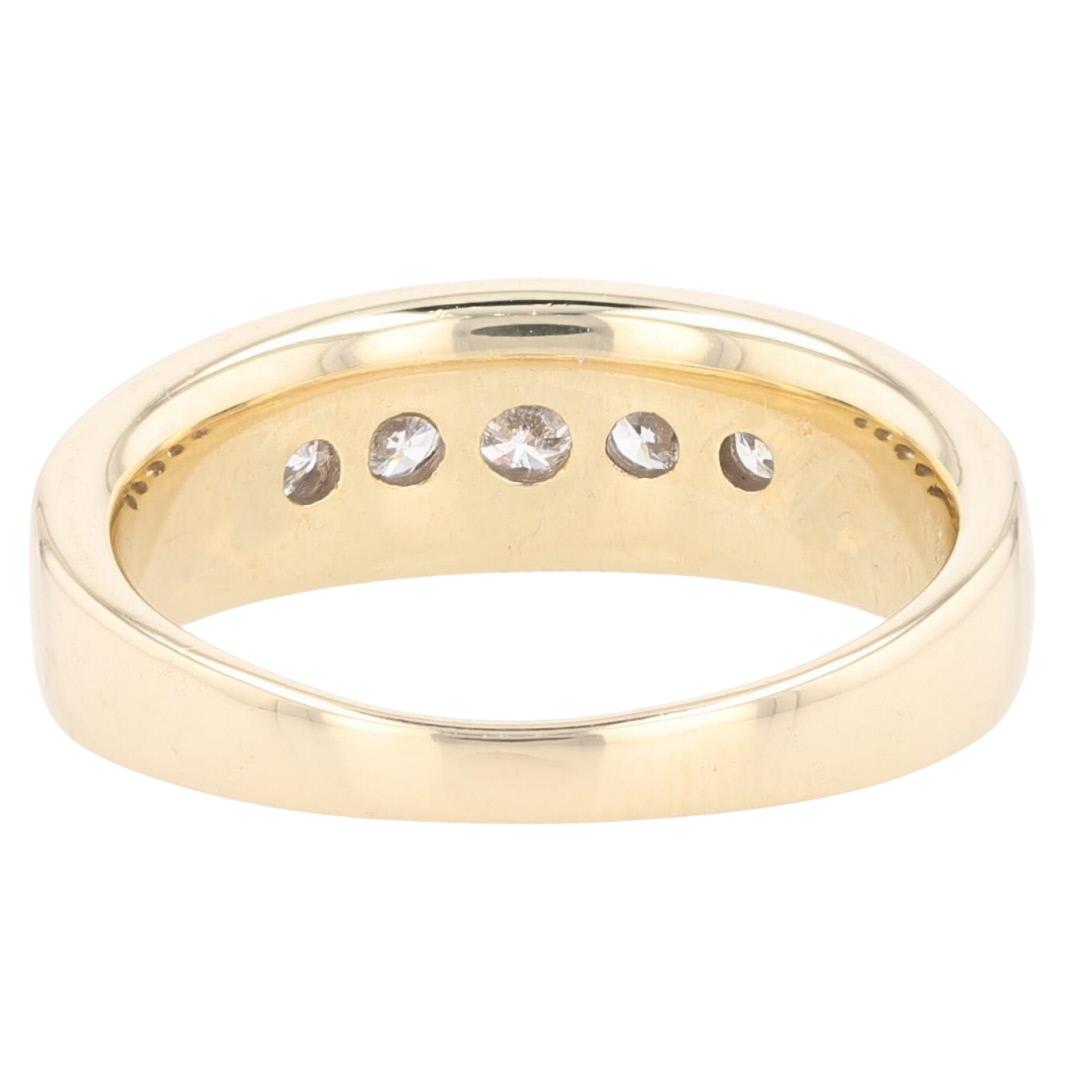 .50ctw Round Cut Diamond Prong Set Wedding Band Ring 14k Yellow Gold ...