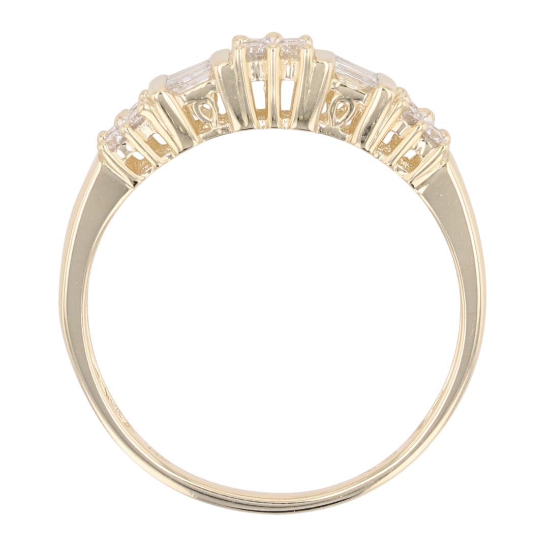 .39ctw Round and Baguette Diamond Cluster Wedding Ring 14k Yellow Gold ...