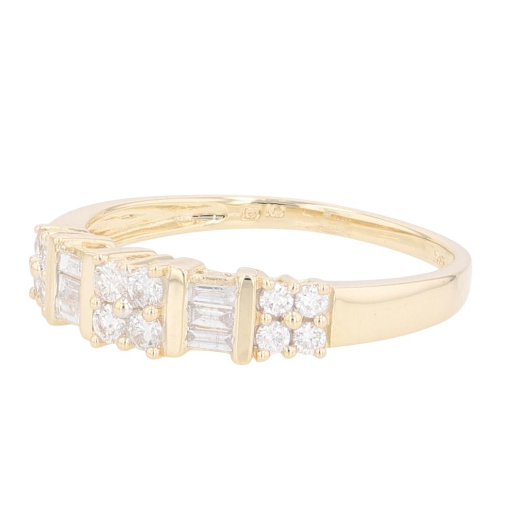 .39ctw Round and Baguette Diamond Cluster Wedding Ring 14k Yellow Gold ...