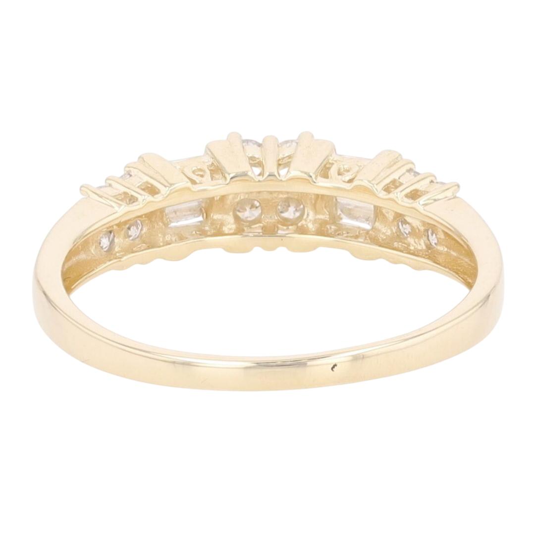 .39ctw Round and Baguette Diamond Cluster Wedding Ring 14k Yellow Gold ...