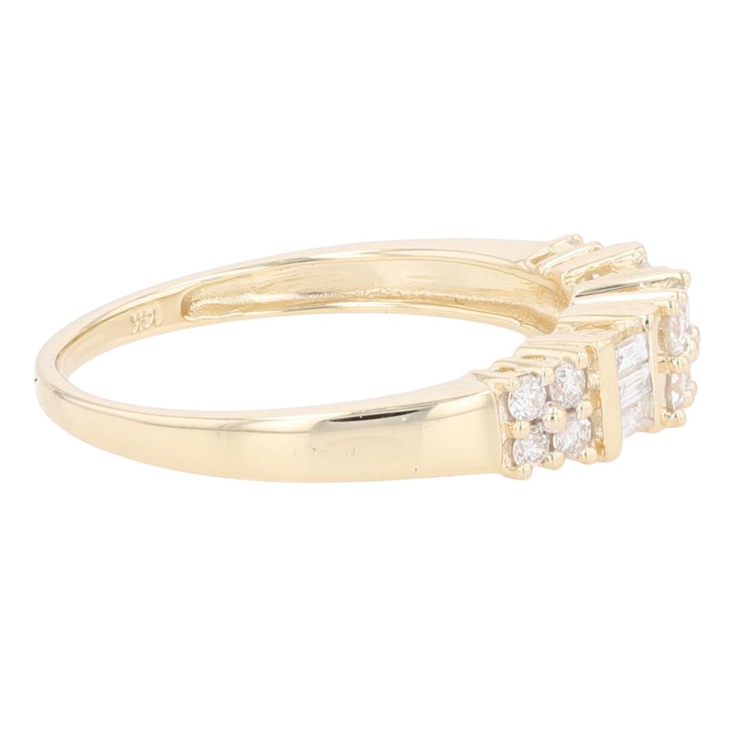 .39ctw Round and Baguette Diamond Cluster Wedding Ring 14k Yellow Gold ...
