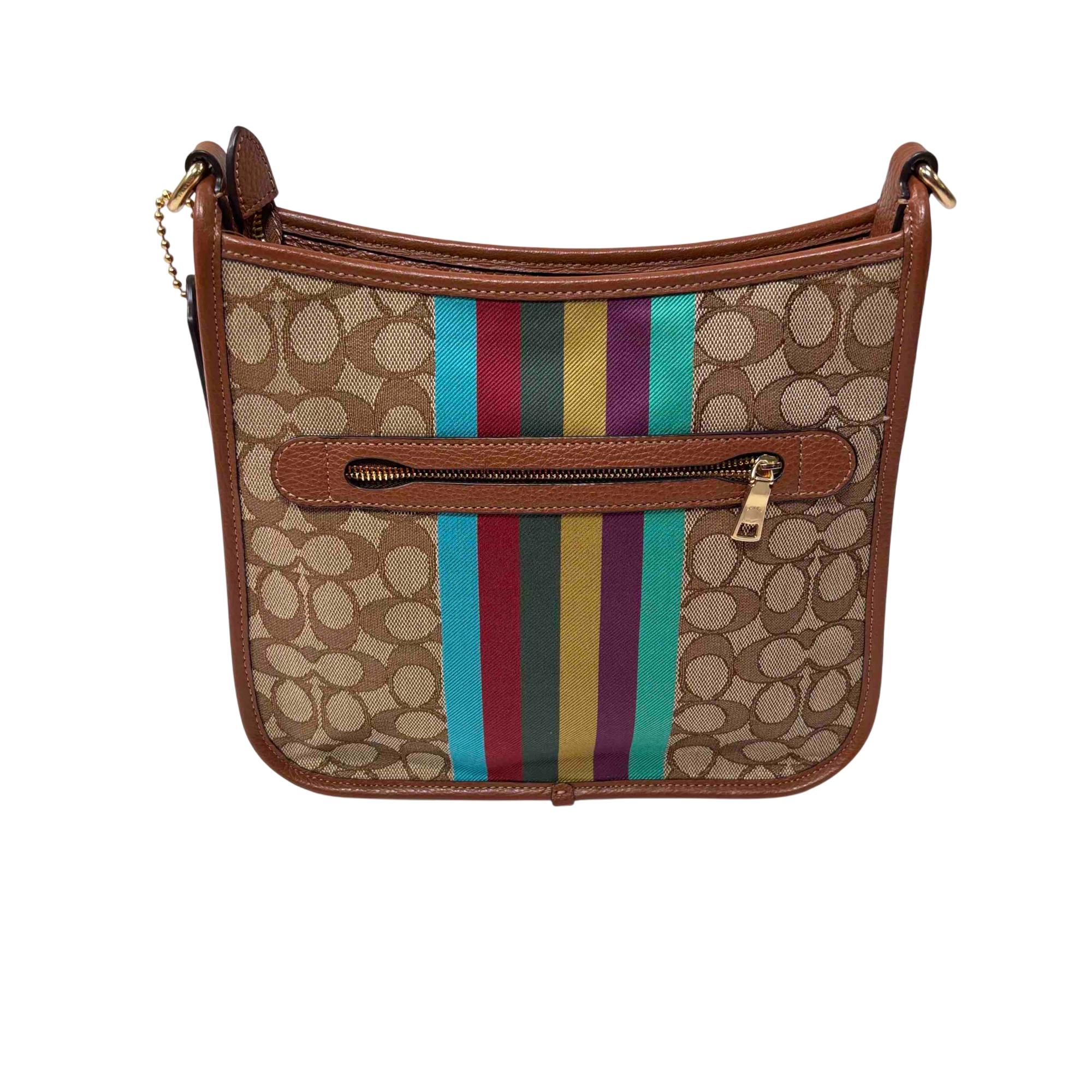 Coach Dempsey File Khaki Signature Jacquard Bag