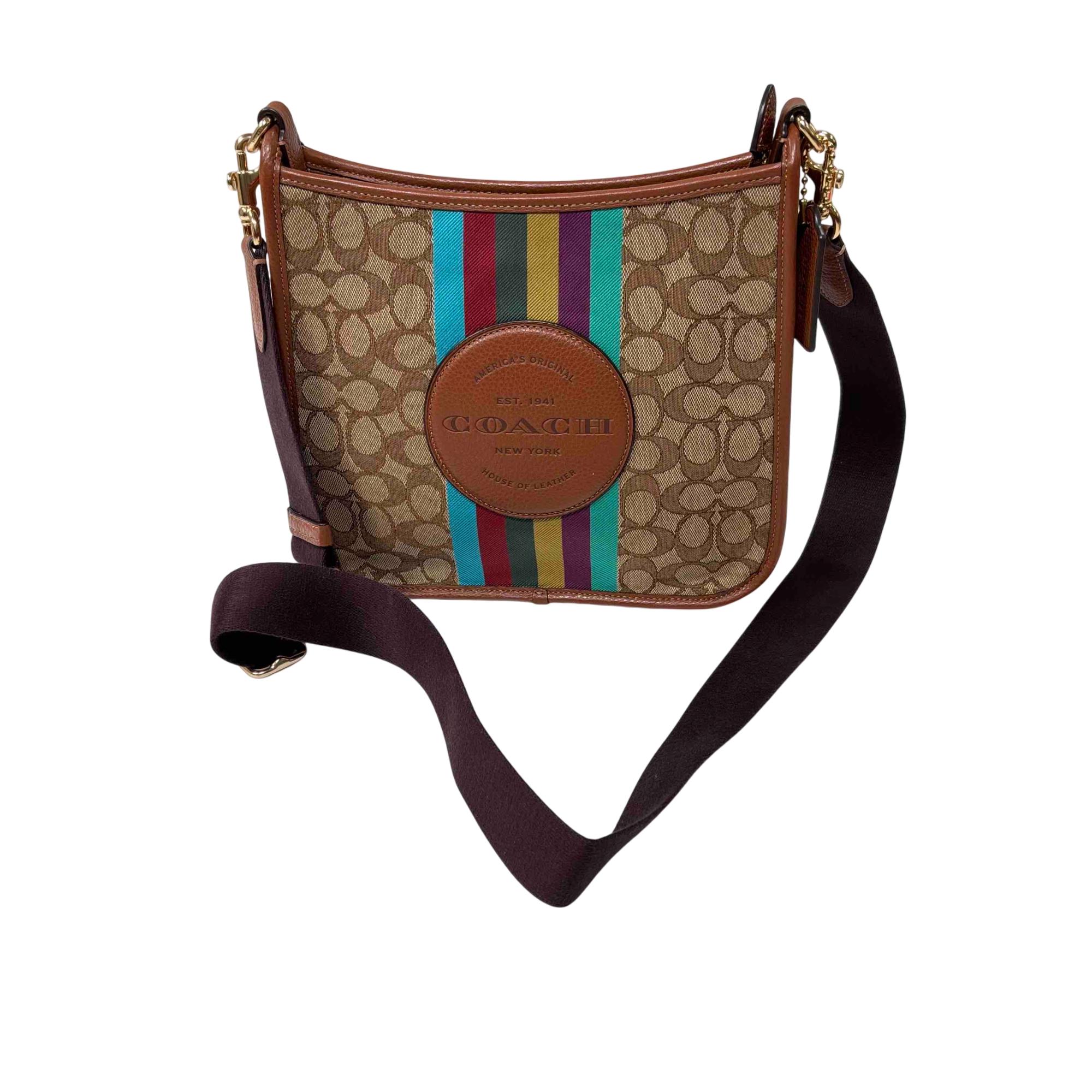 Coach Dempsey File Khaki Signature Jacquard Bag