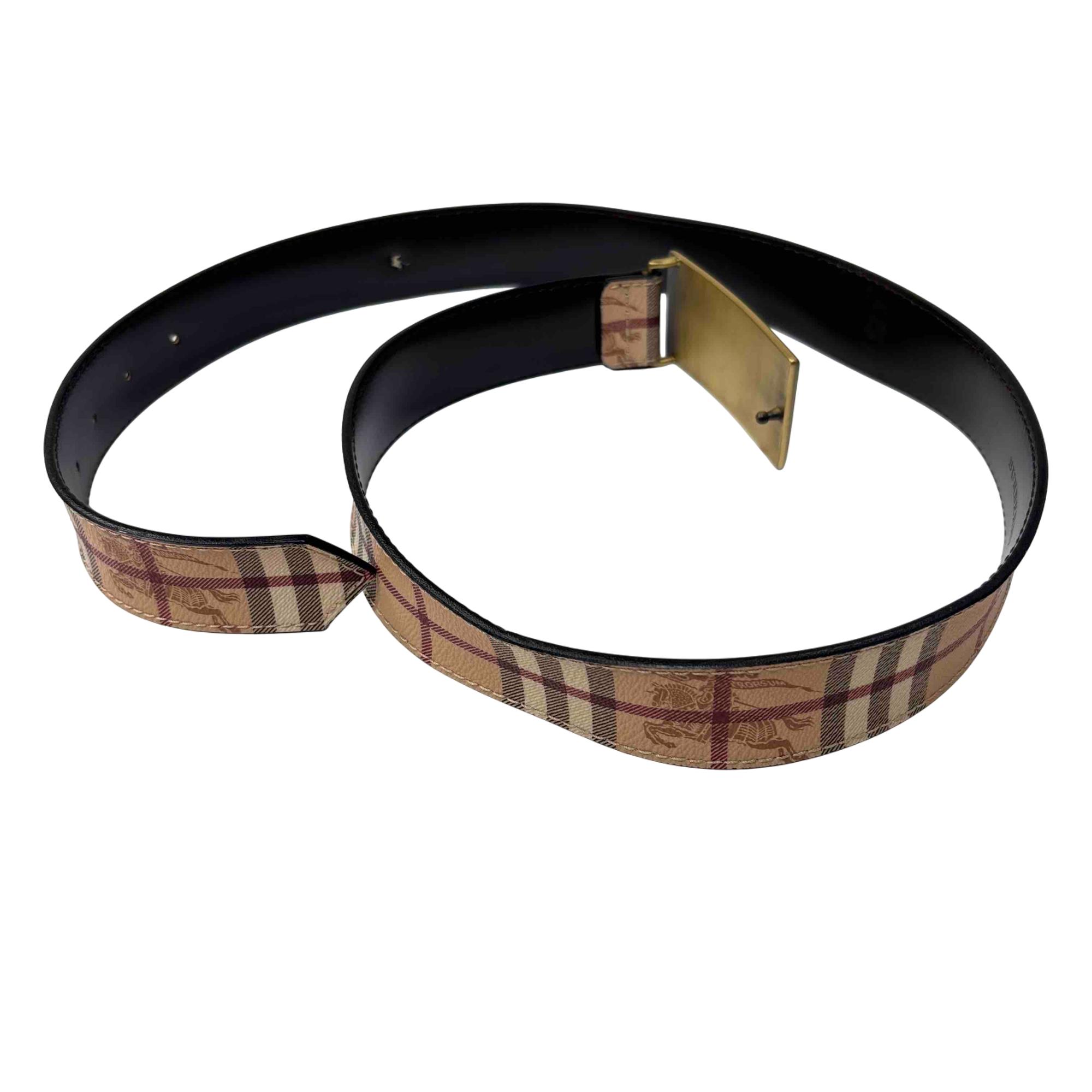 Burberry Mens Reversible Plaid Leather Belt Size 36 display picture 3