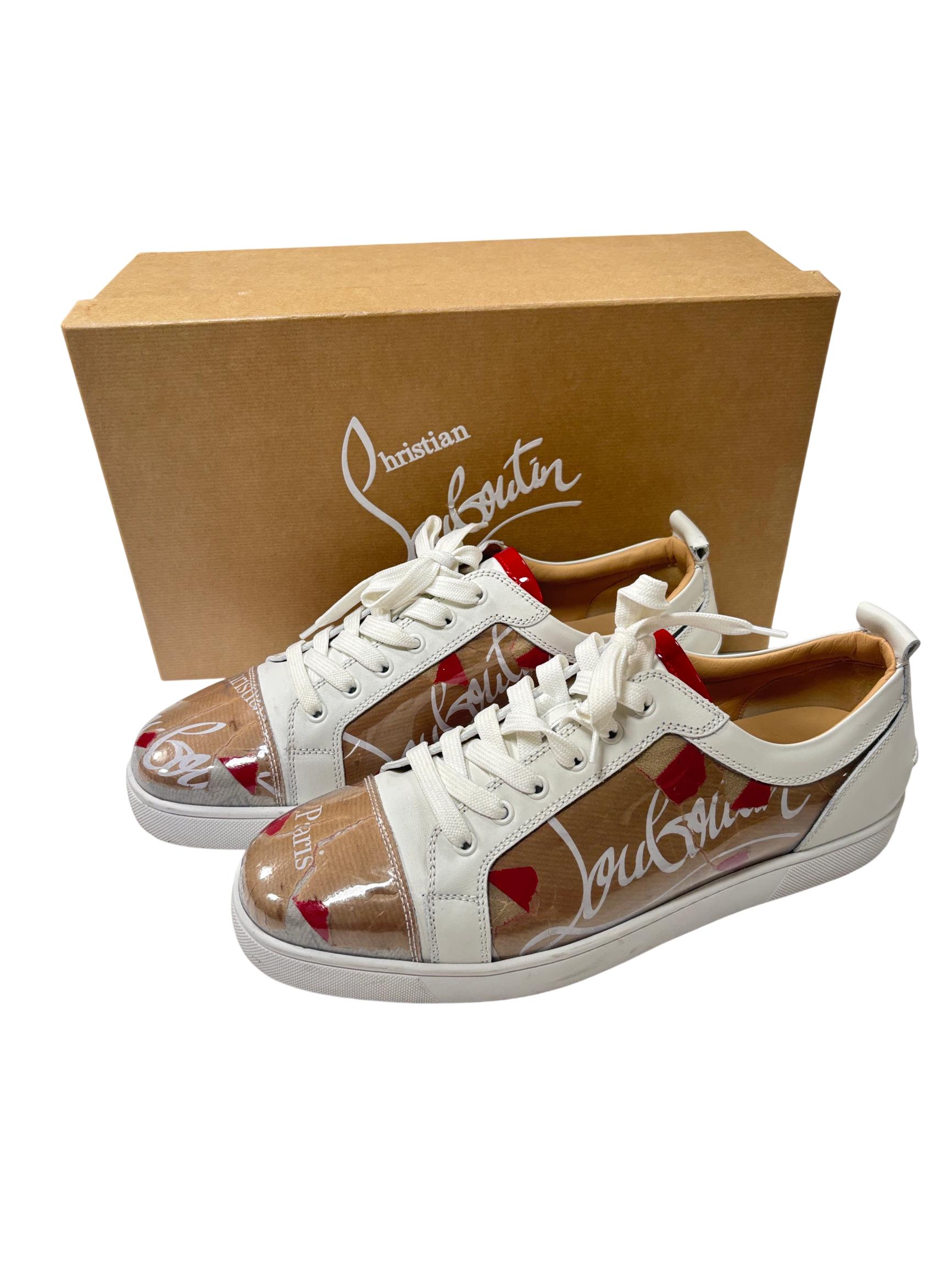 Christian Louboutin Louis Loubi Kraft PVC Leather Womens Sneakers