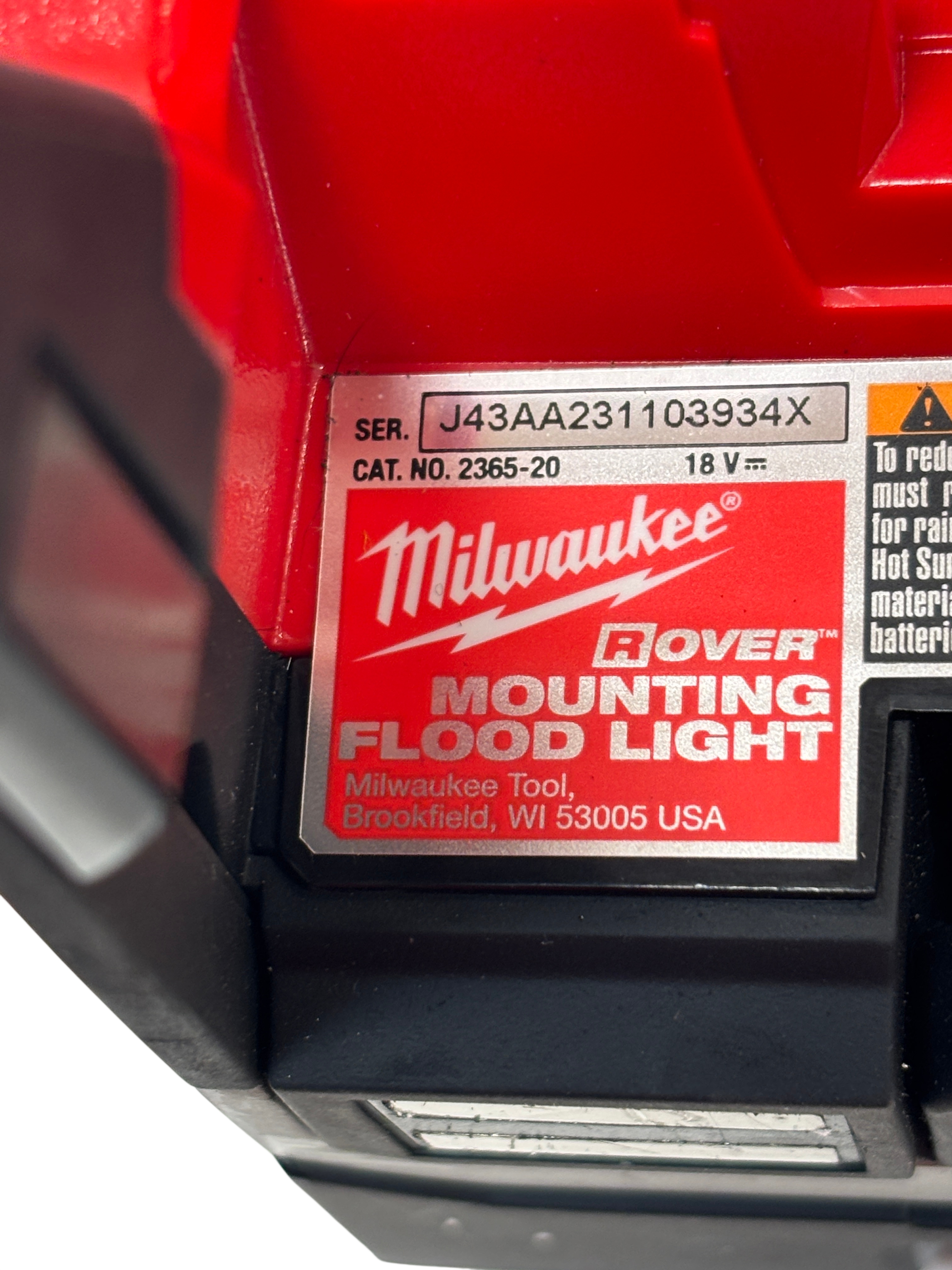 Milwaukee 2365-20 M18 ROVER 18V 1500 Lumens Cordless LED Mounting