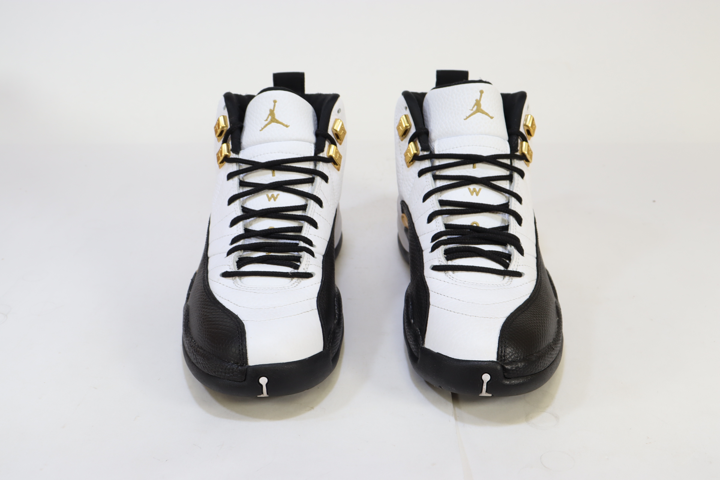 retro 12 white black gold