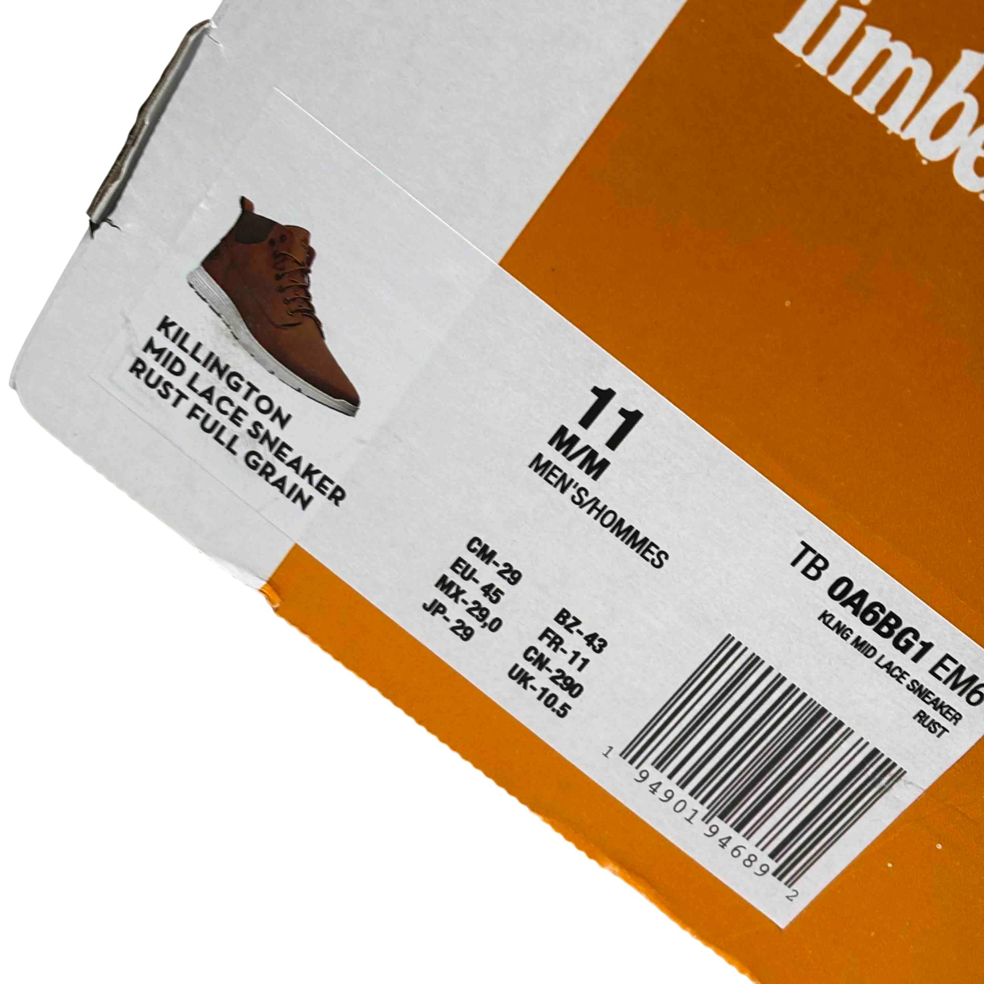 Timberland Killington Mid Lace Sneaker Rust Full Grain Leather Boots 0A6BG1 EM6 Amazon.com | Timberland Men main image 3