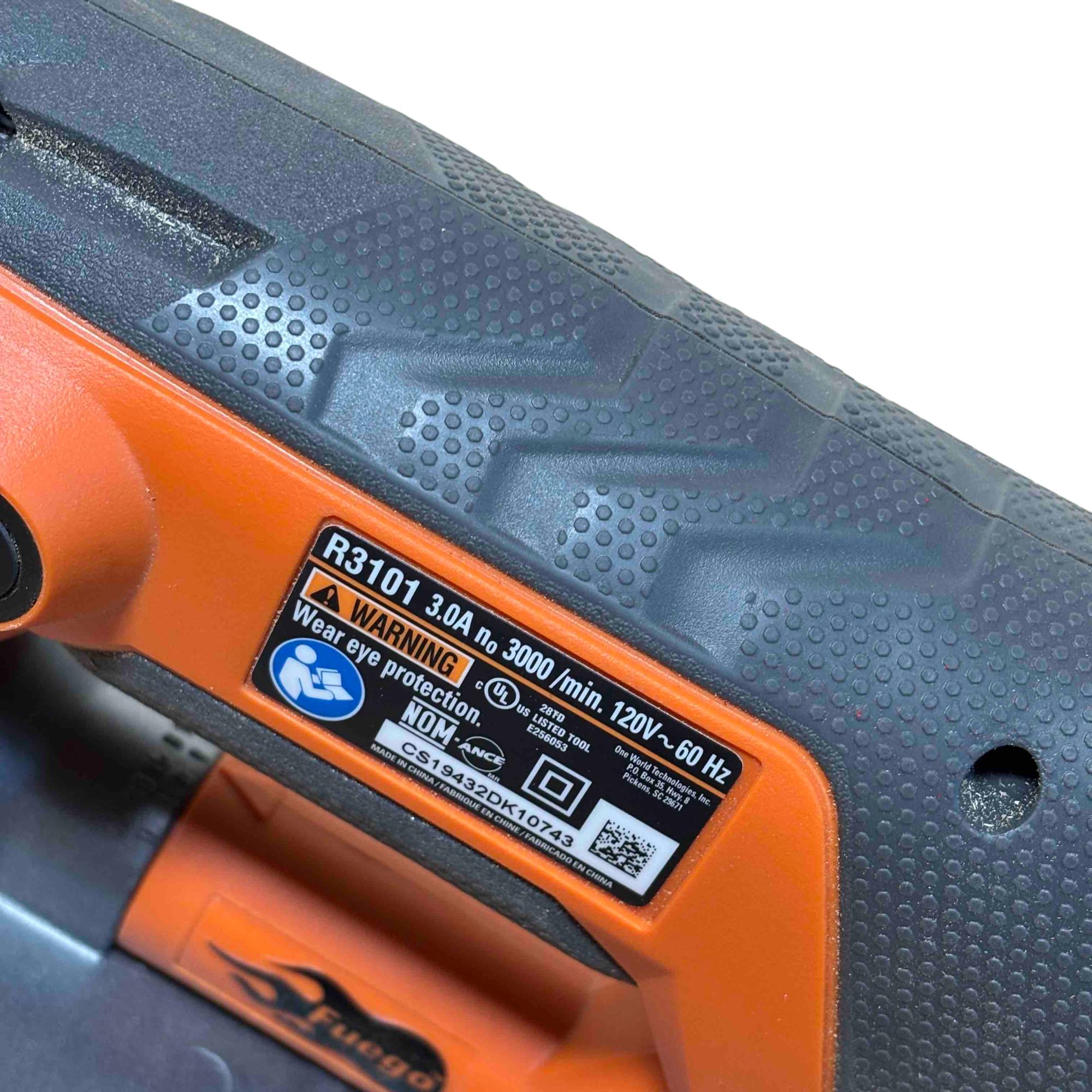 Ridgid Fuego 3 R3101 Orange & Black Amp Compact Orbital Jig