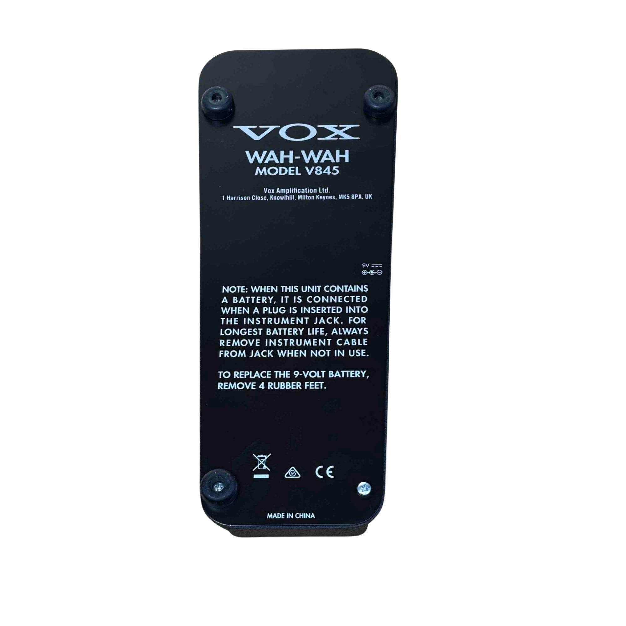 VOX Wah-Wah V845 Black Wah Guitar Pedal