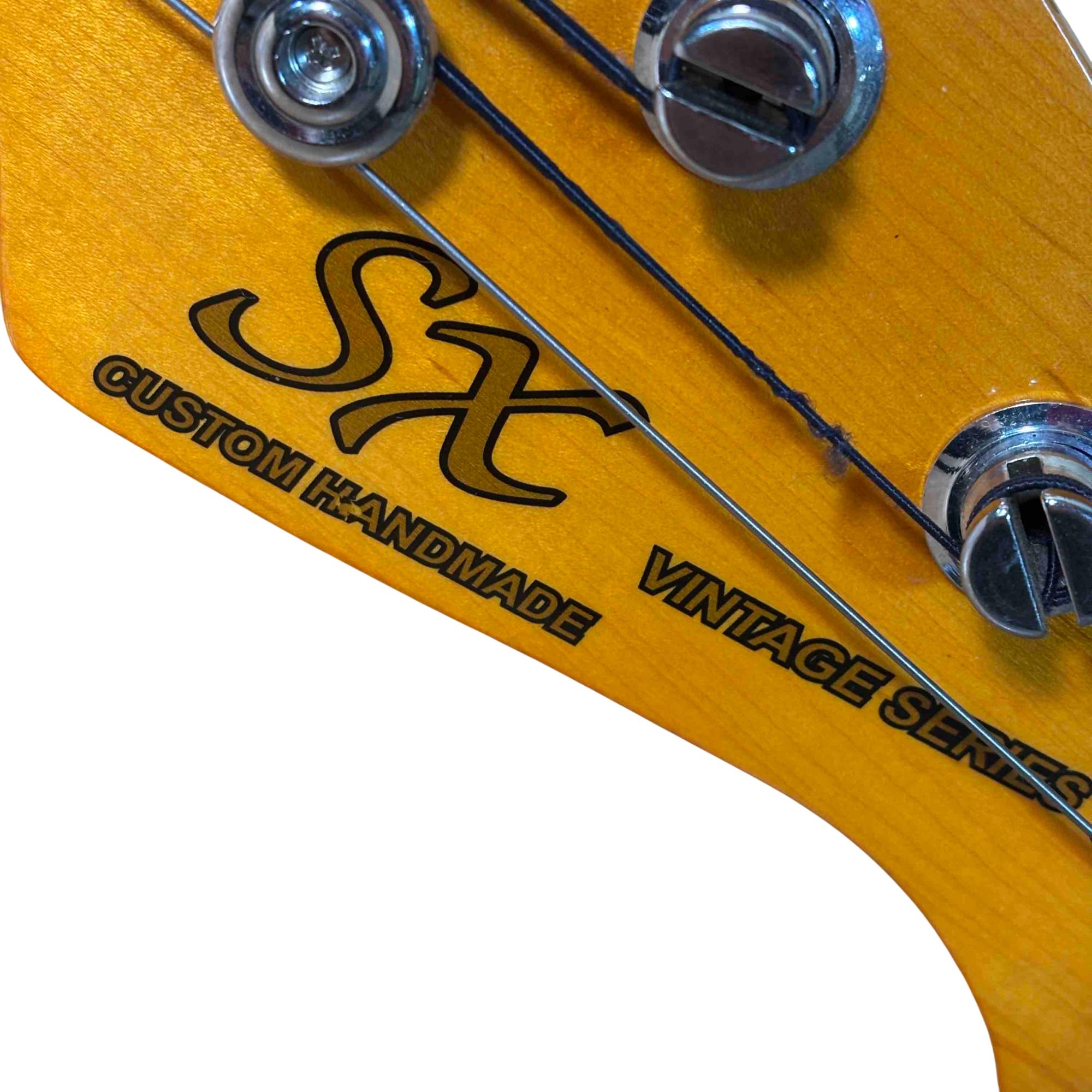 sx tobacco SX Vintage Series Custom Made Tobacco Sunburst 4-String Electric Bass Guitar