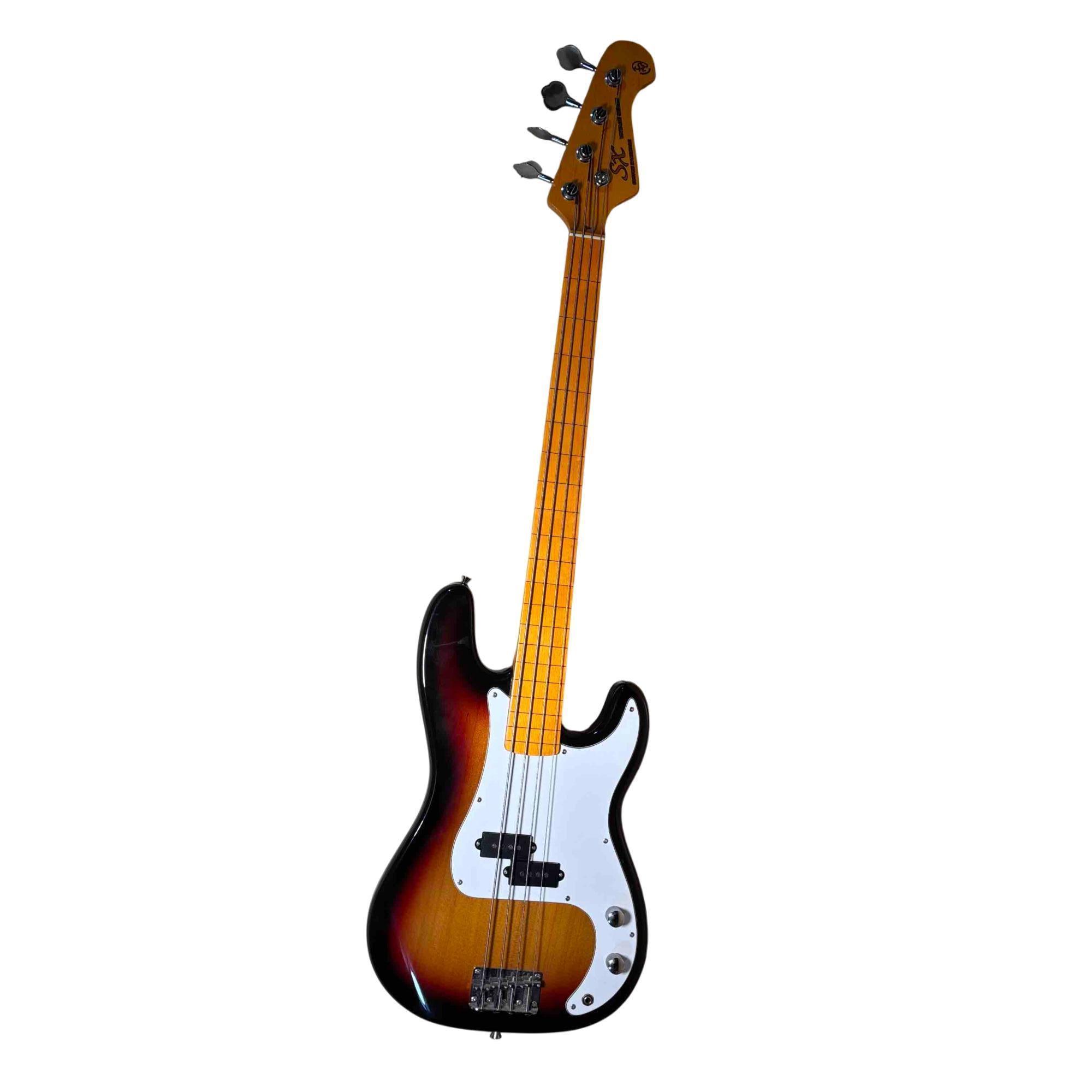 SX Vintage Series Custom Made Tobacco Sunburst 4-String Electric Bass Guitar