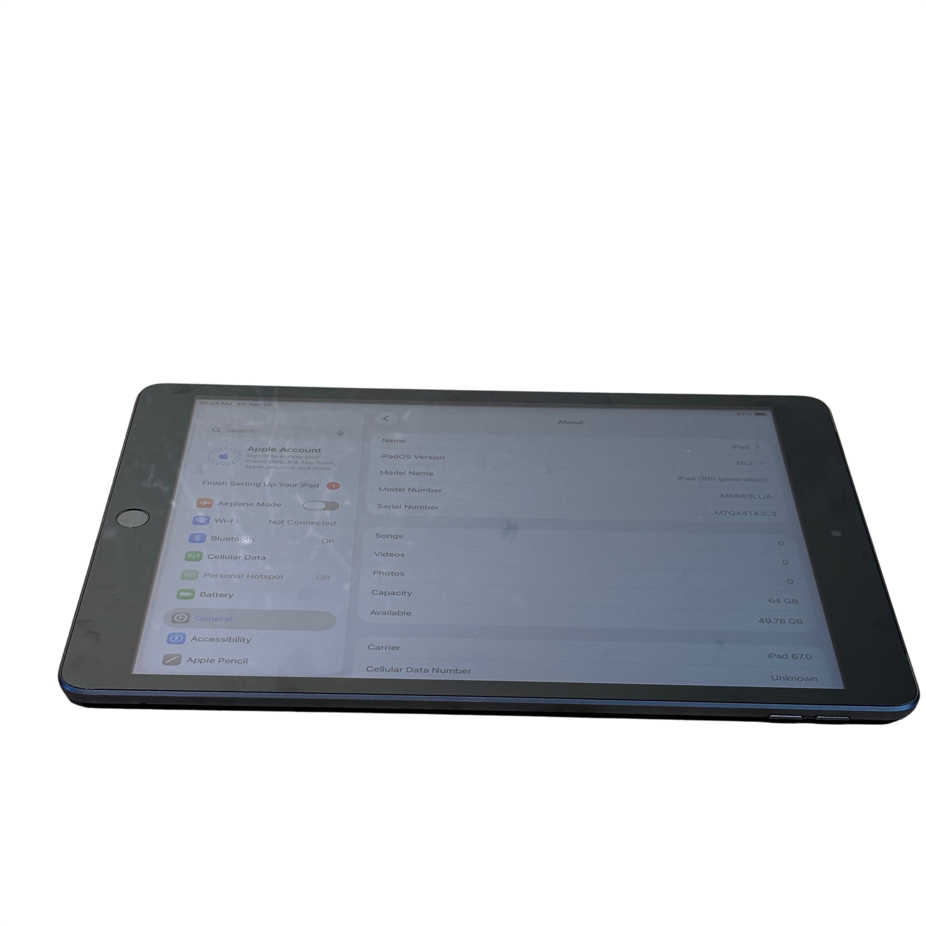 Apple iPad 9th Generation MK663LL/A A2803 Silver 64GB 2021 10.2
