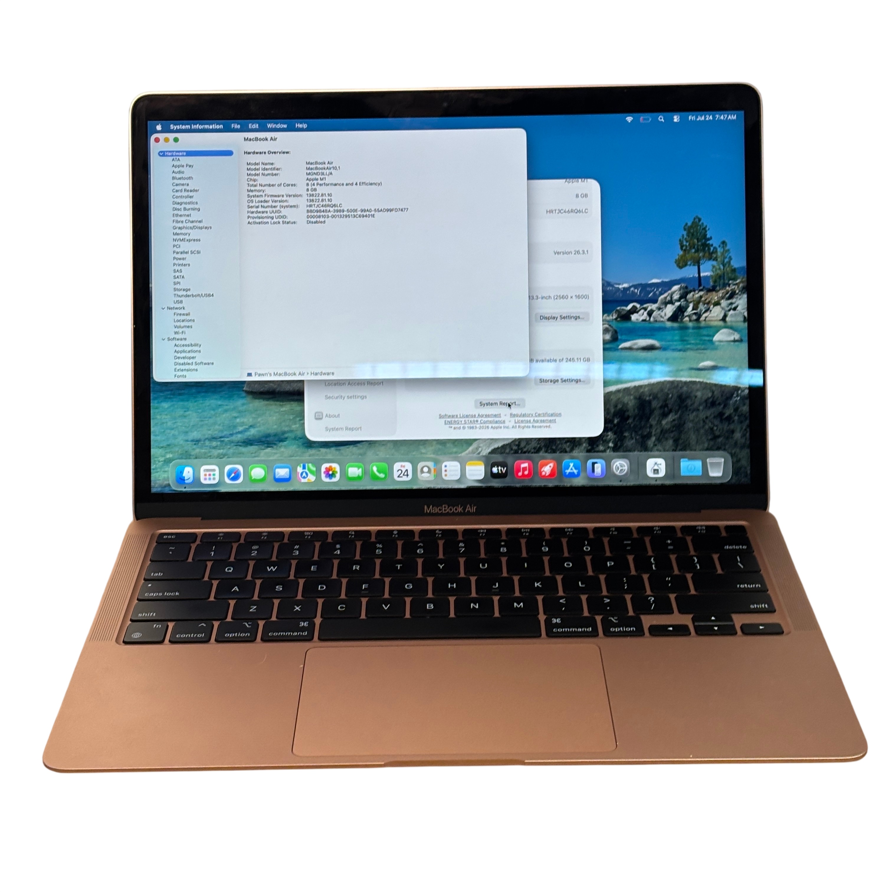 Apple MacBook Air (2020) MGND3LL/A M1 Chip 3.2GHz 8GB RAM 256GB