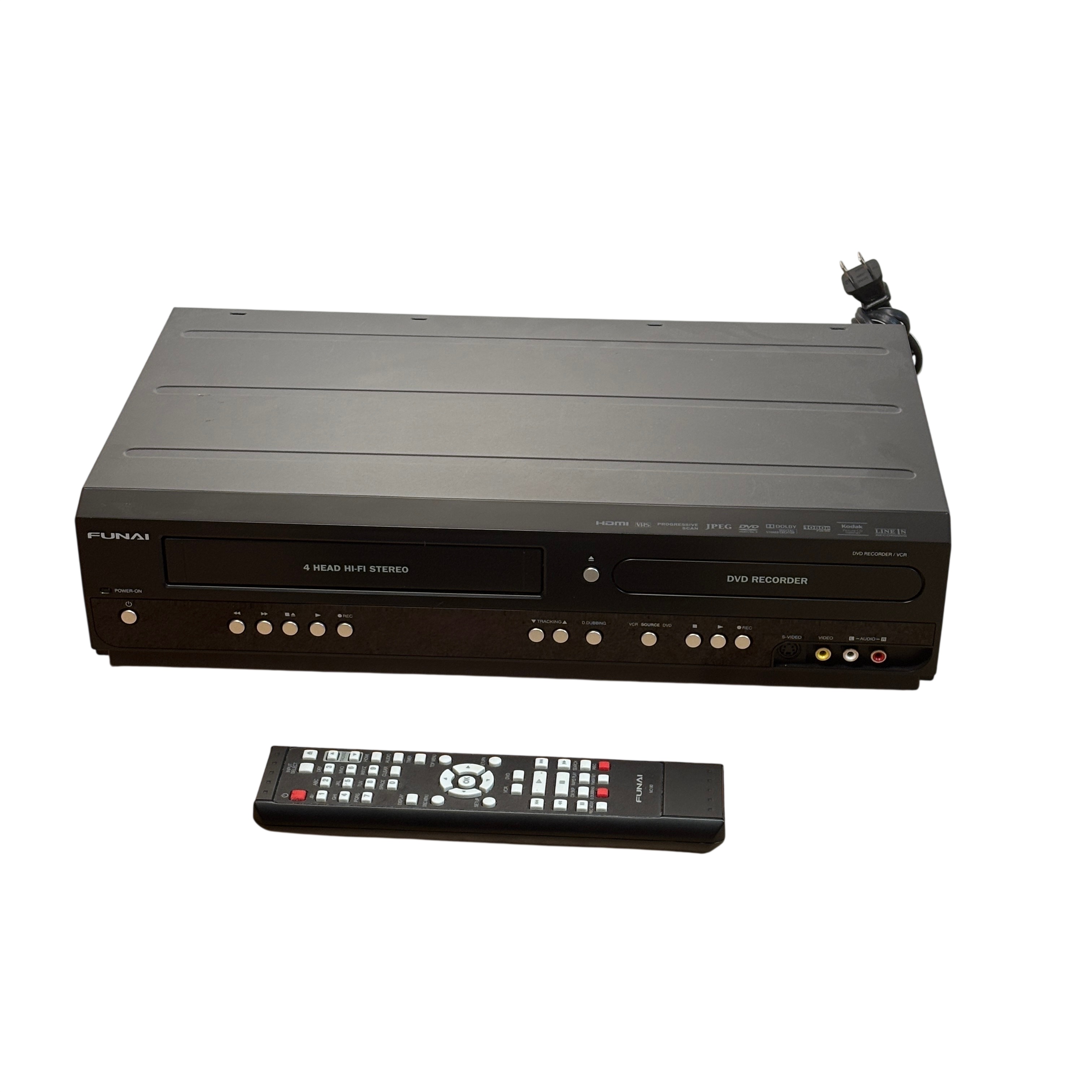 Funai ZV427FX4 Black DVD Recorder & 4-Head Hi-Fi Stereo VCR Combo