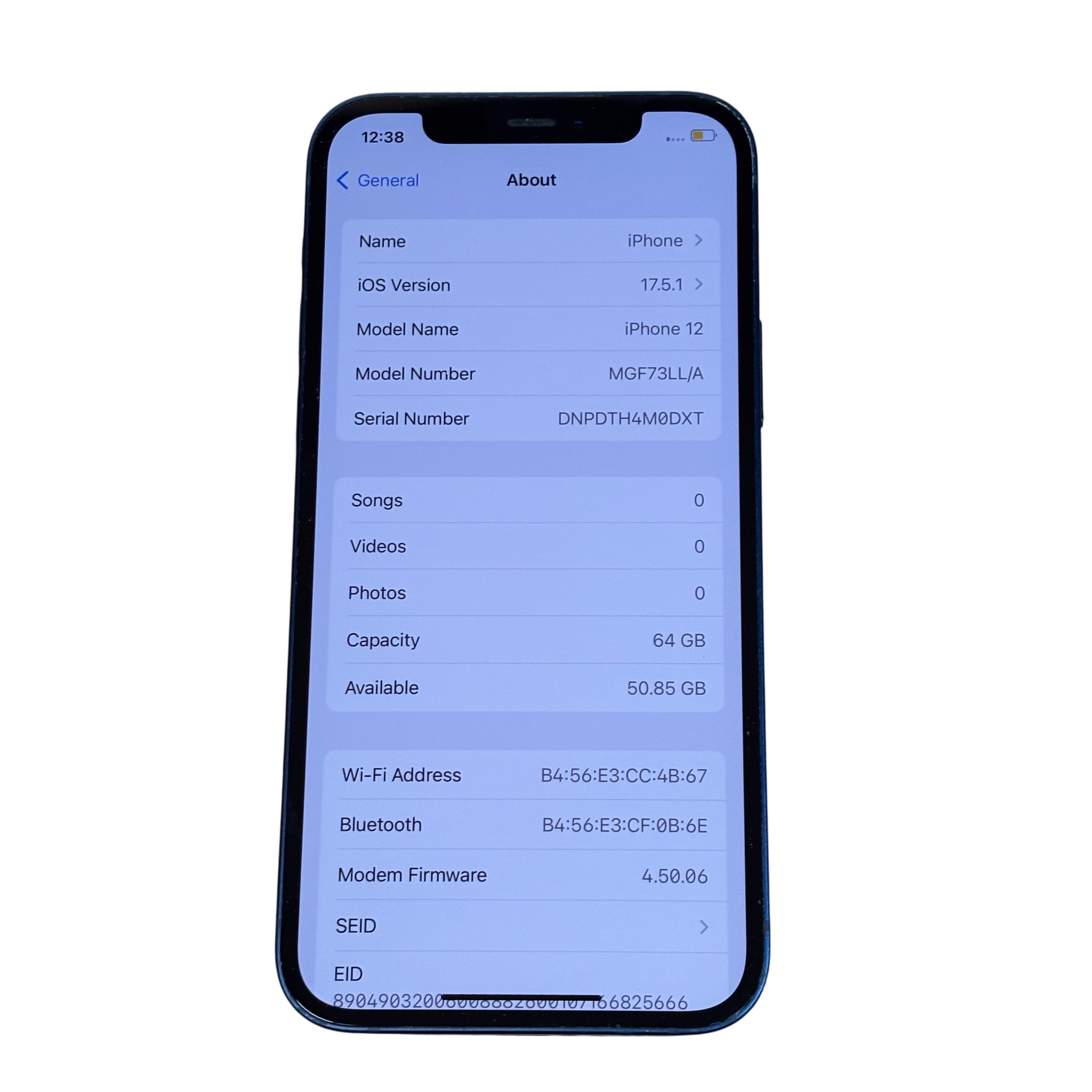 Apple iPhone 12 MGF73LL/A A2172 Blue 64GB 6.1