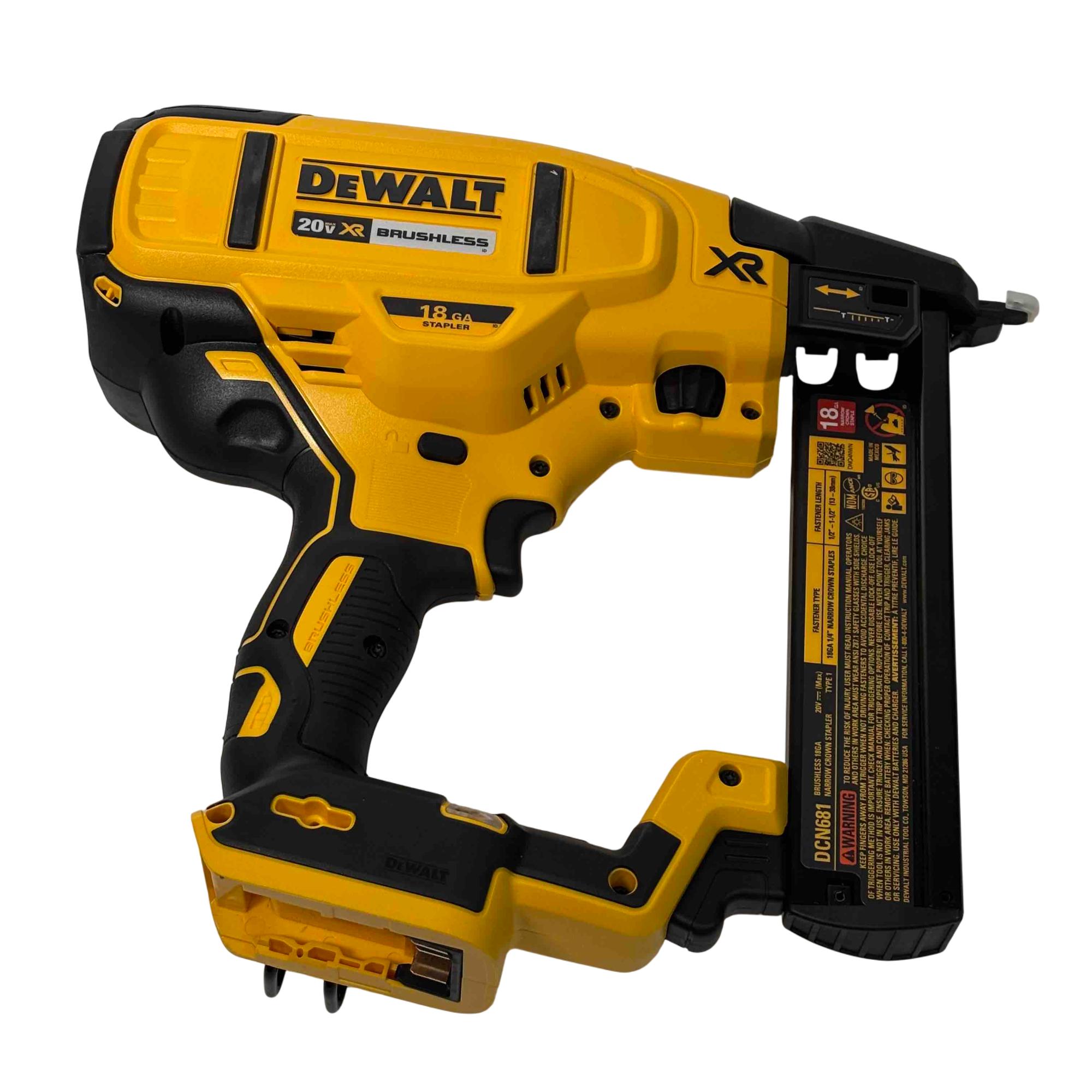 DEWALT 20V MAX XR Lithium-Ion Cordless 18-Gauge Narrow Crown Stapler (Tool Only)