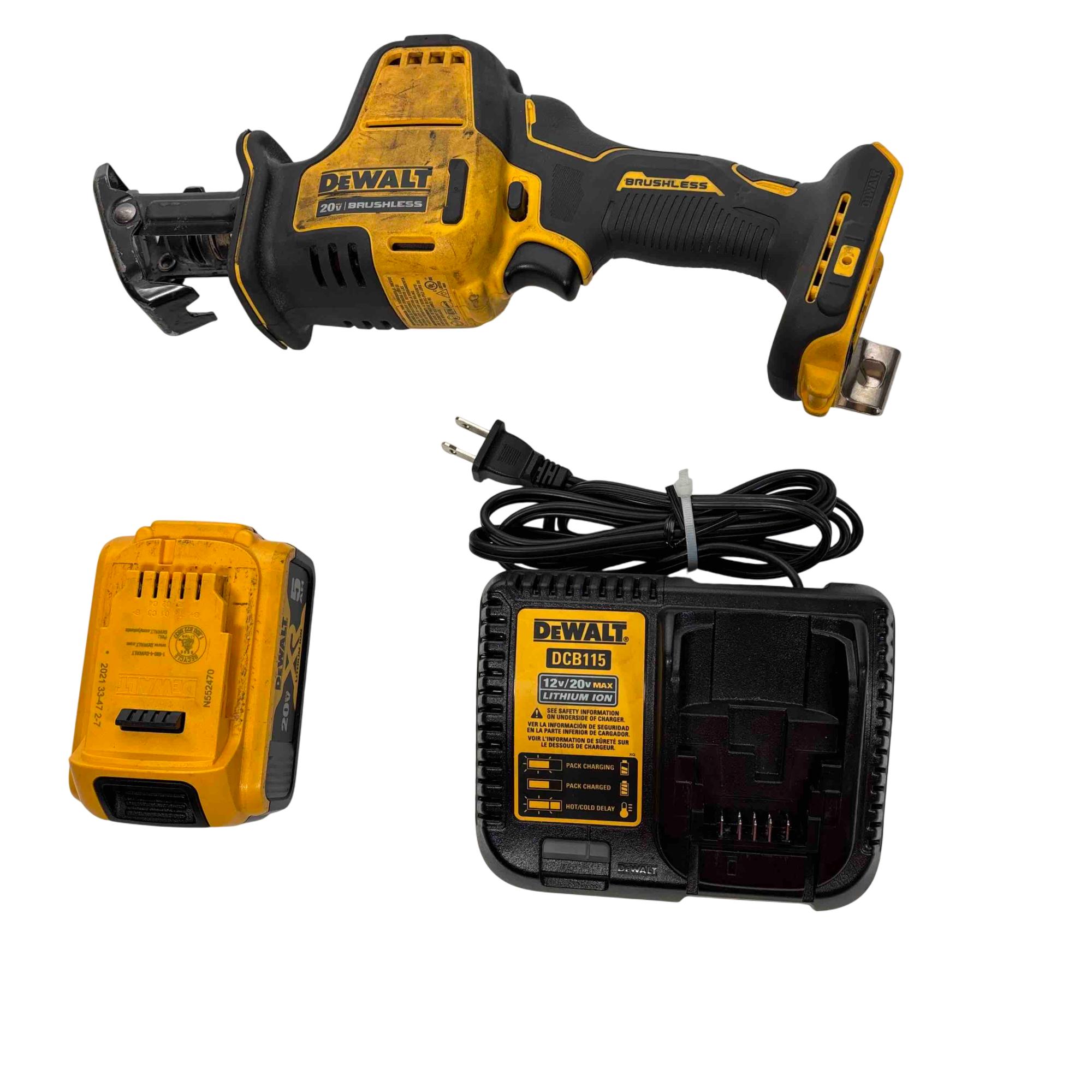 DEWALT Atomic 20V MAX Cordless Brushless Compact Reciprocating Saw & Ratchet Kit with Battery and Charger