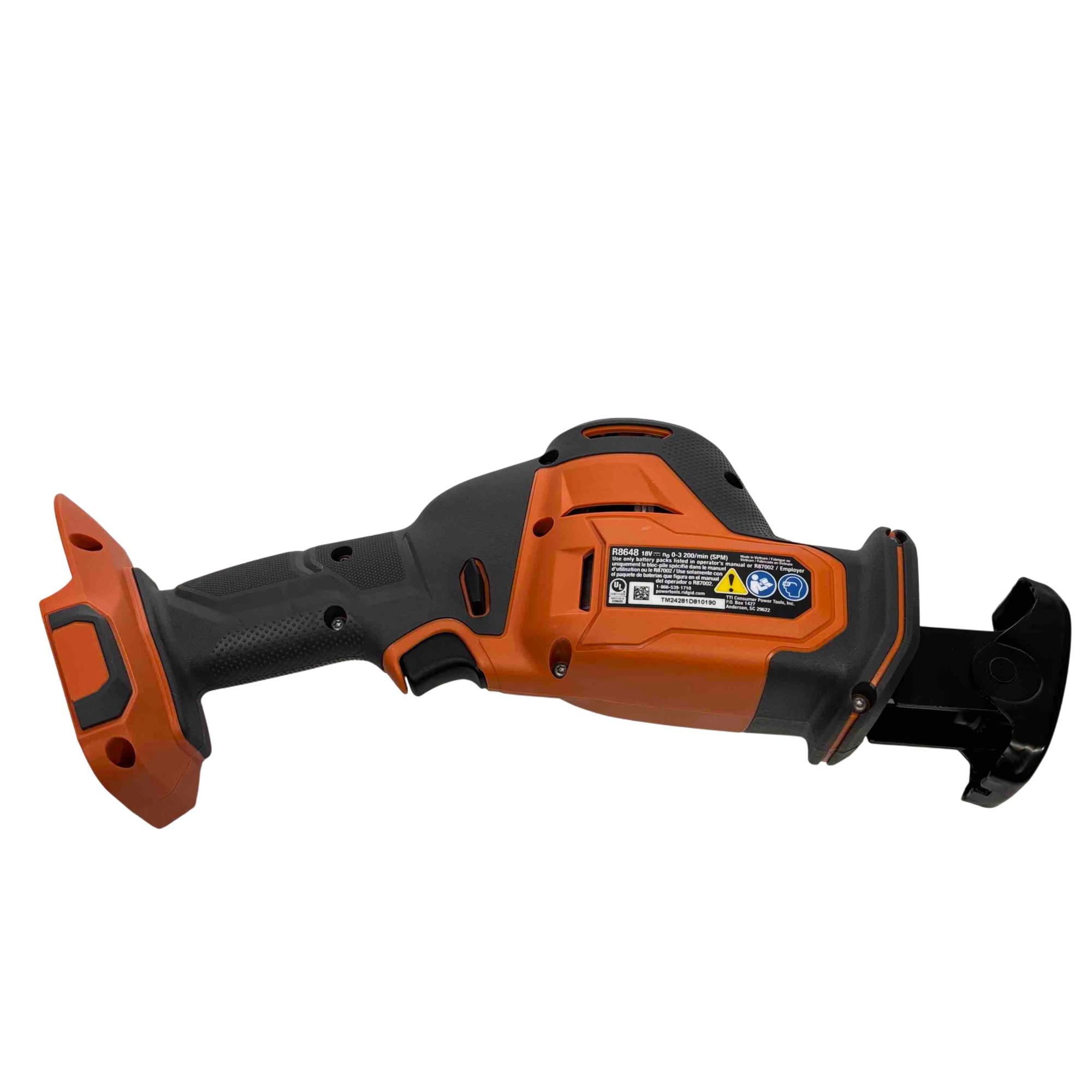 Ridgid R8648 18V SubCompact Brushless -Handed Reciprocating Saw 0190 ...
