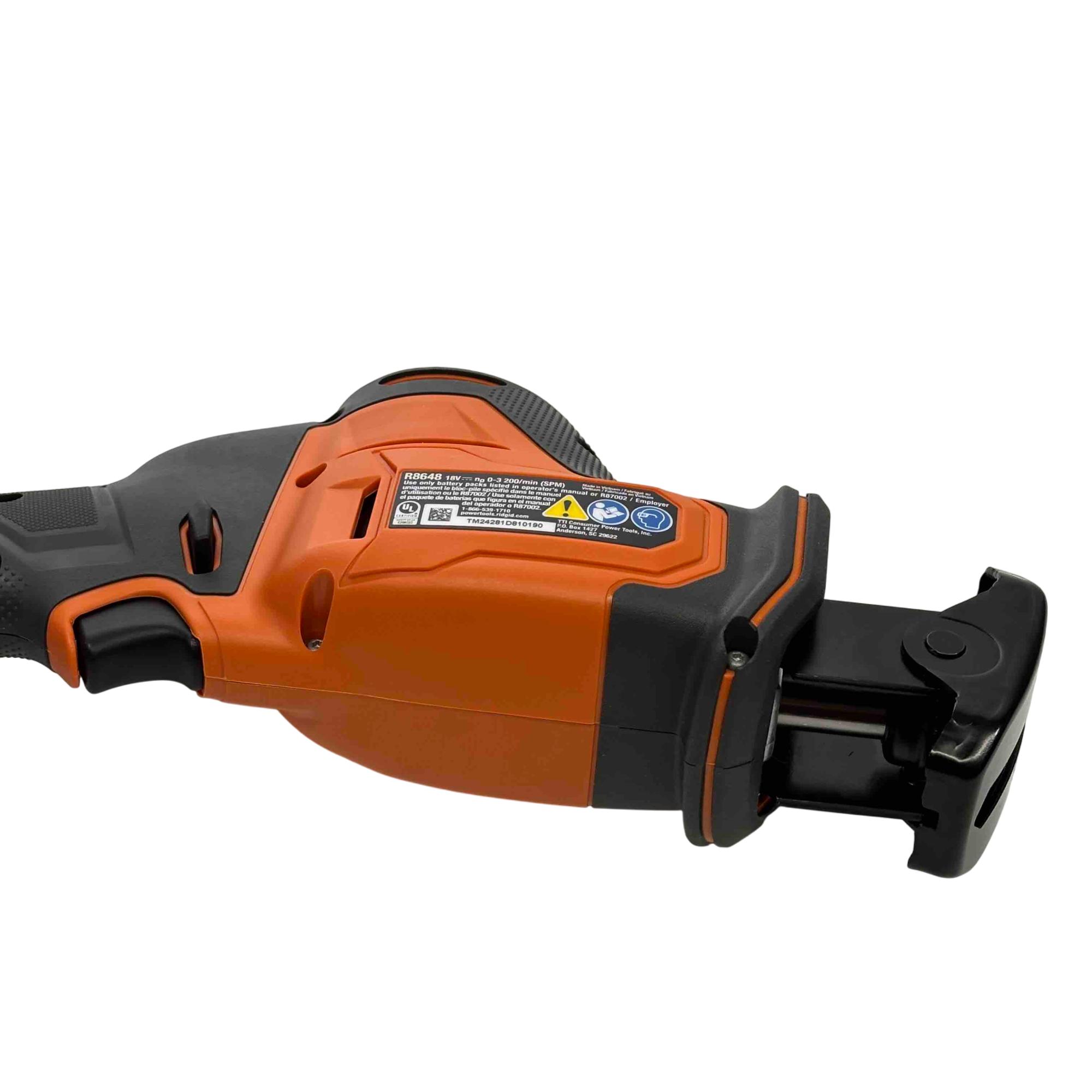 Ridgid R8648 18V SubCompact Brushless -Handed Reciprocating Saw 0190 ...