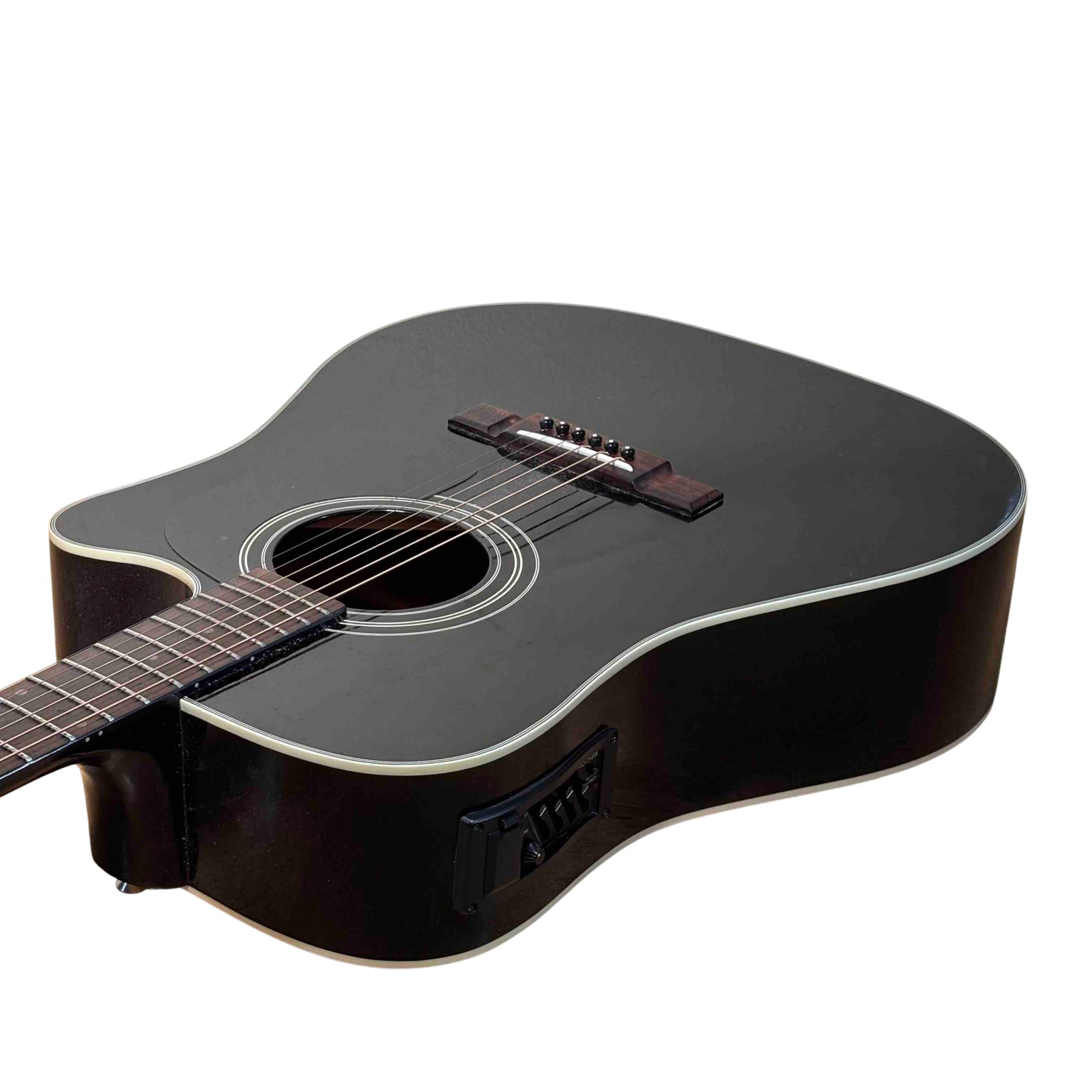 Washburn D10CEB Black 6-String 20-Fret Acoustic Electric Guitar 1004