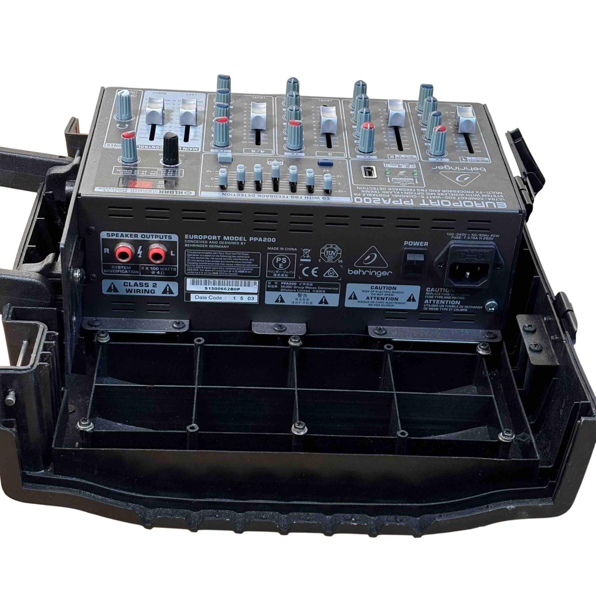 Behringer Europort PPA200 Black 5-Channel Portable PA System 2B0P