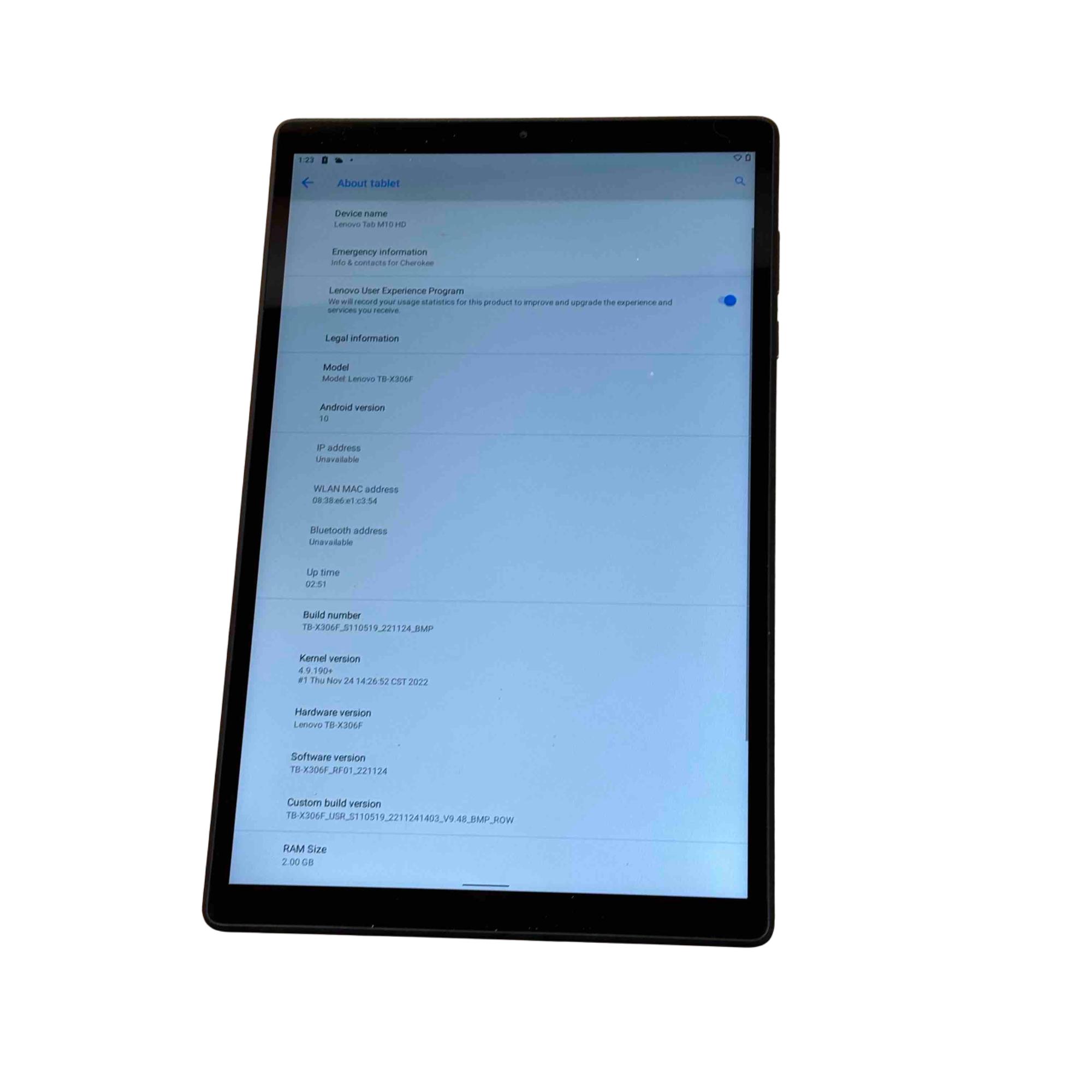 Lenovo Tab M10 HD TB-X306F タブレットです！ Lenovo Tab M10 HD TB-X306F Gray 2GB RAM 32GB Handheld