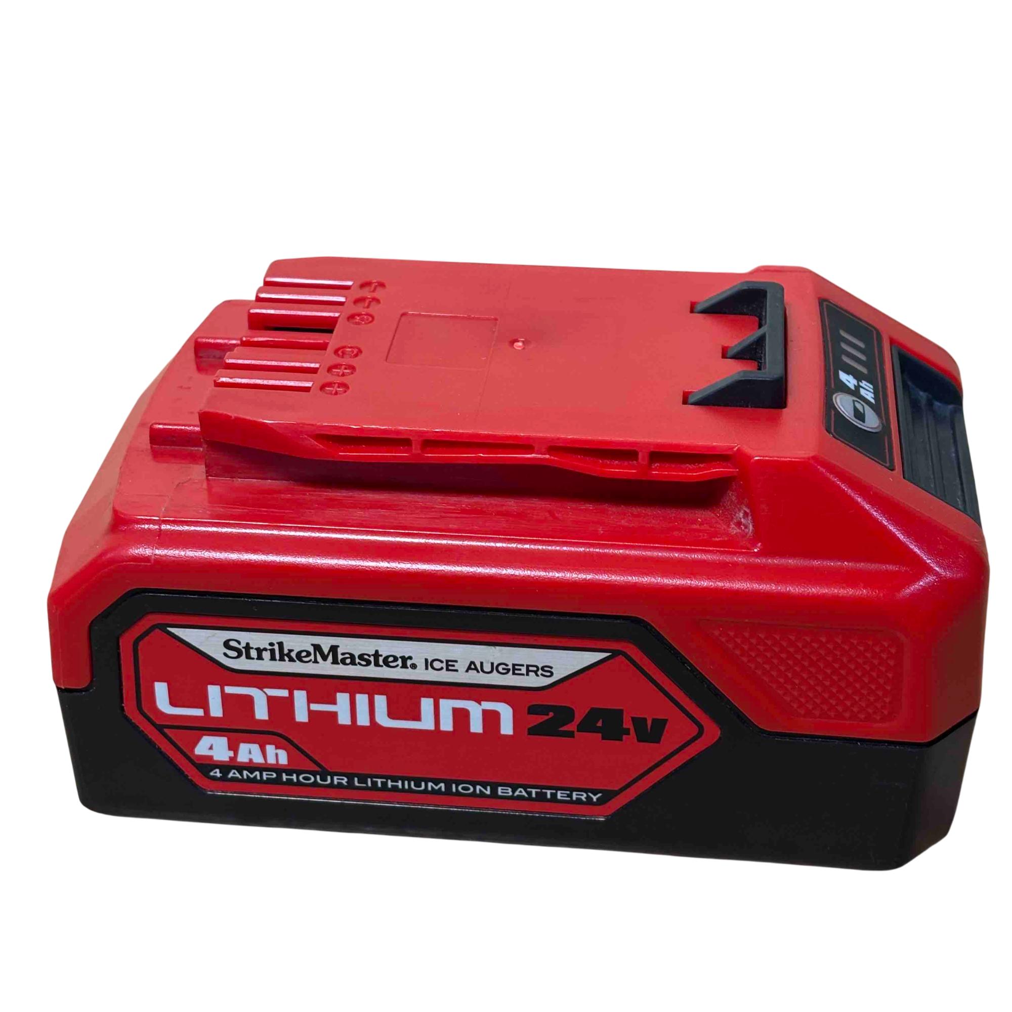 Strike Master Ice Augers LTV-B Red Black Lithium 24-Volt 4Ah