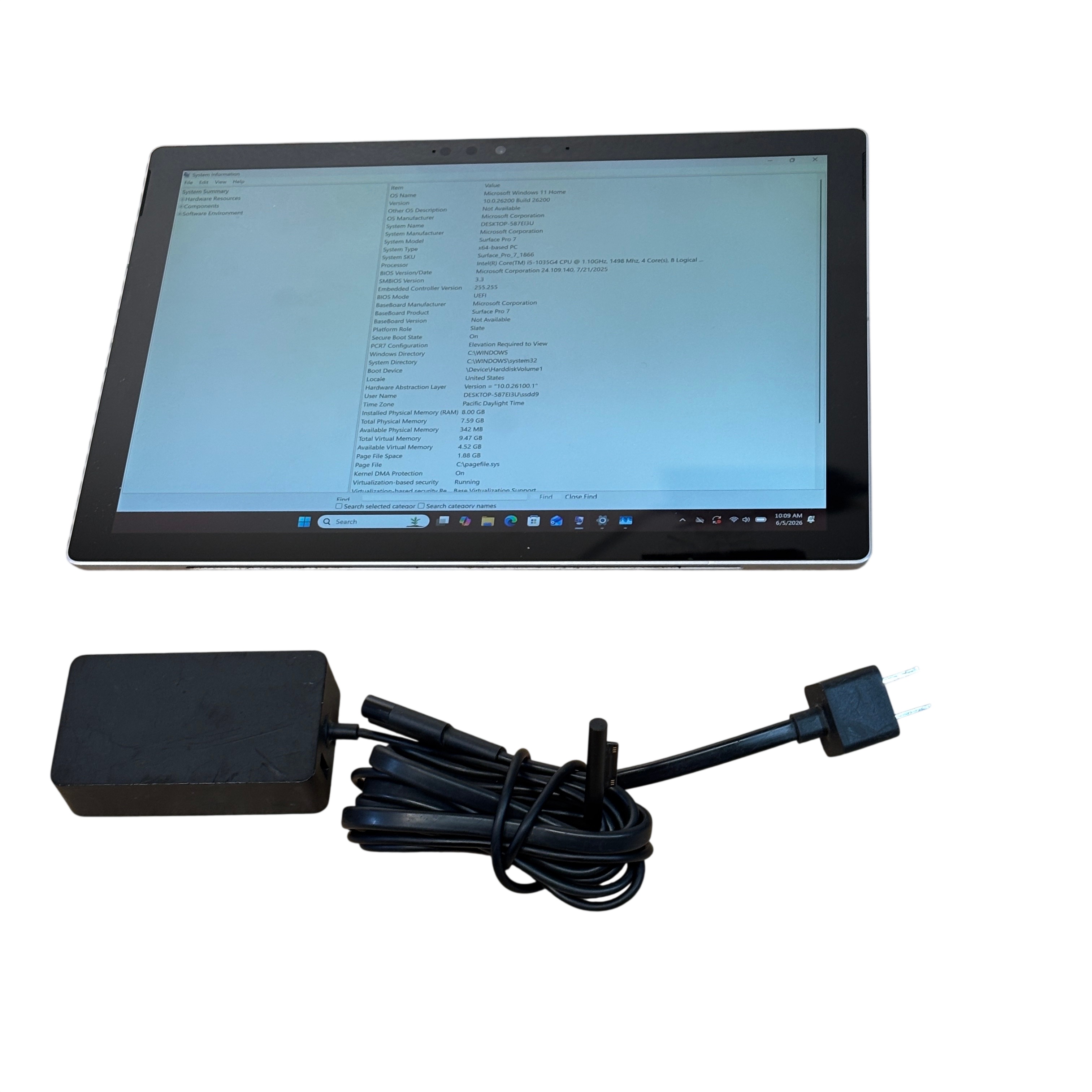 Microsoft Surface Pro7 1866 Intel Core i5-1034G4 1.10GHz 8GB RAM