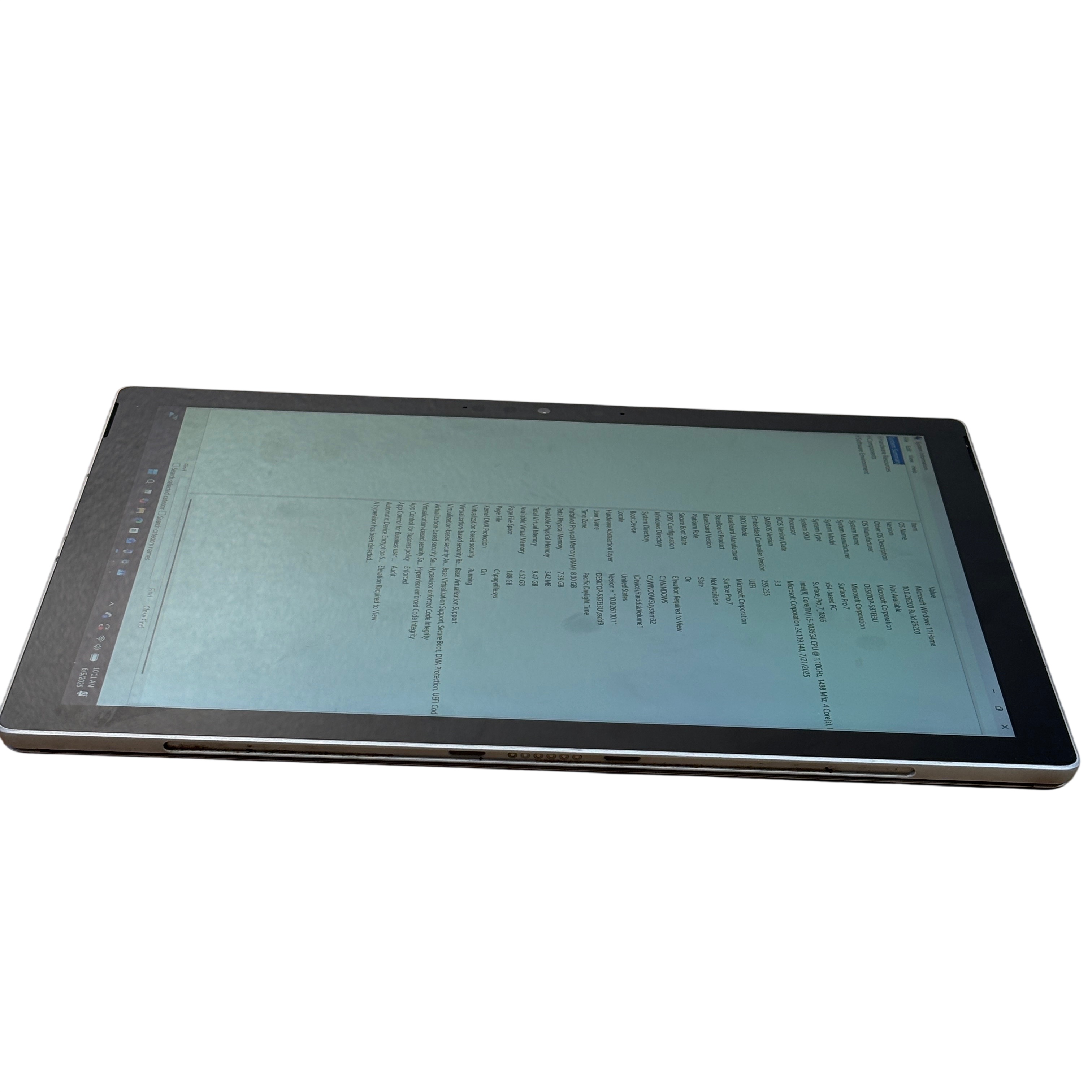 Microsoft Surface Pro7 1866 Intel Core i5-1034G4 1.10GHz 8GB RAM