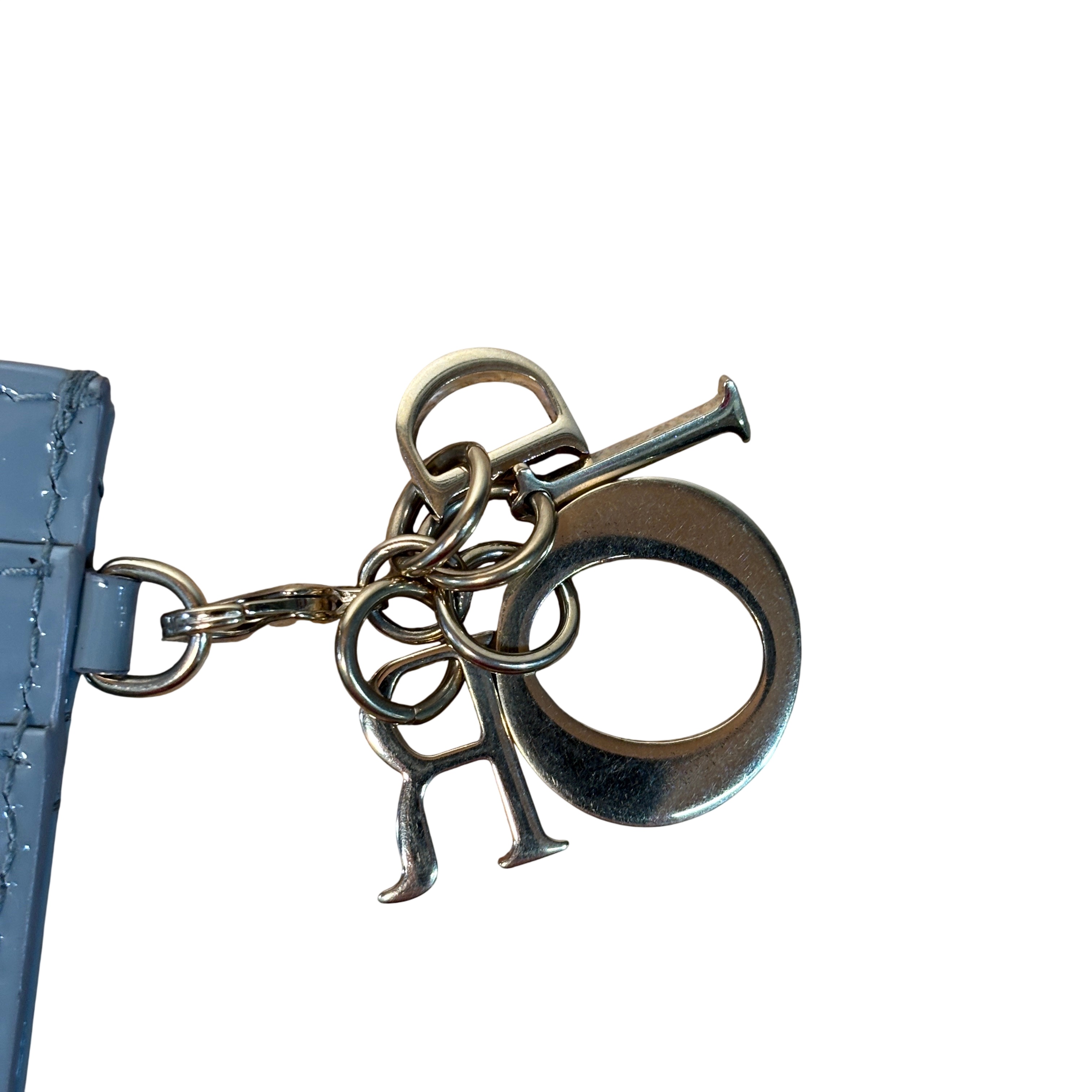 Christian Dior Blue Freesia 3-Card Leather Card Holder 4