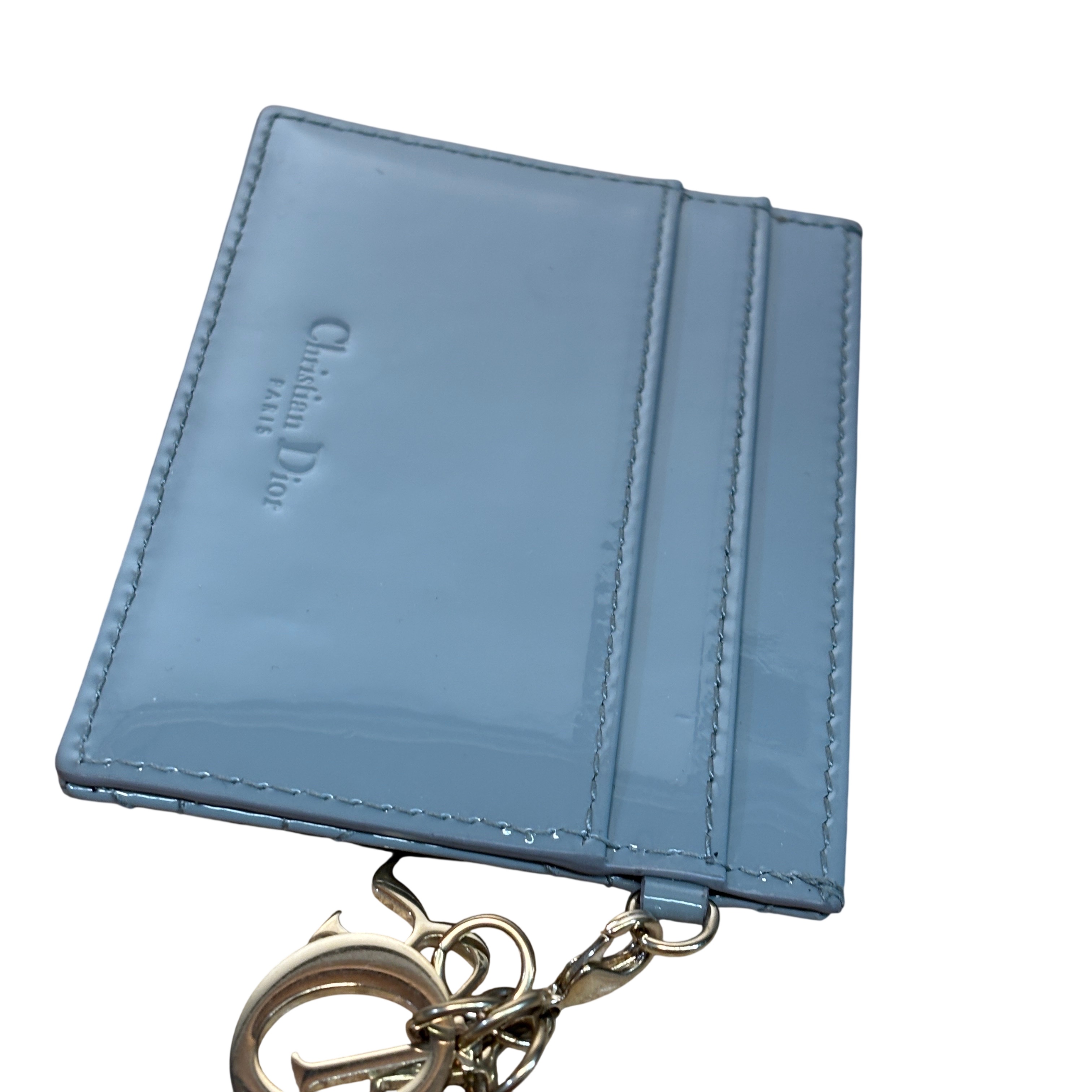 Christian Dior Blue Freesia 3-Card Leather Card Holder 4