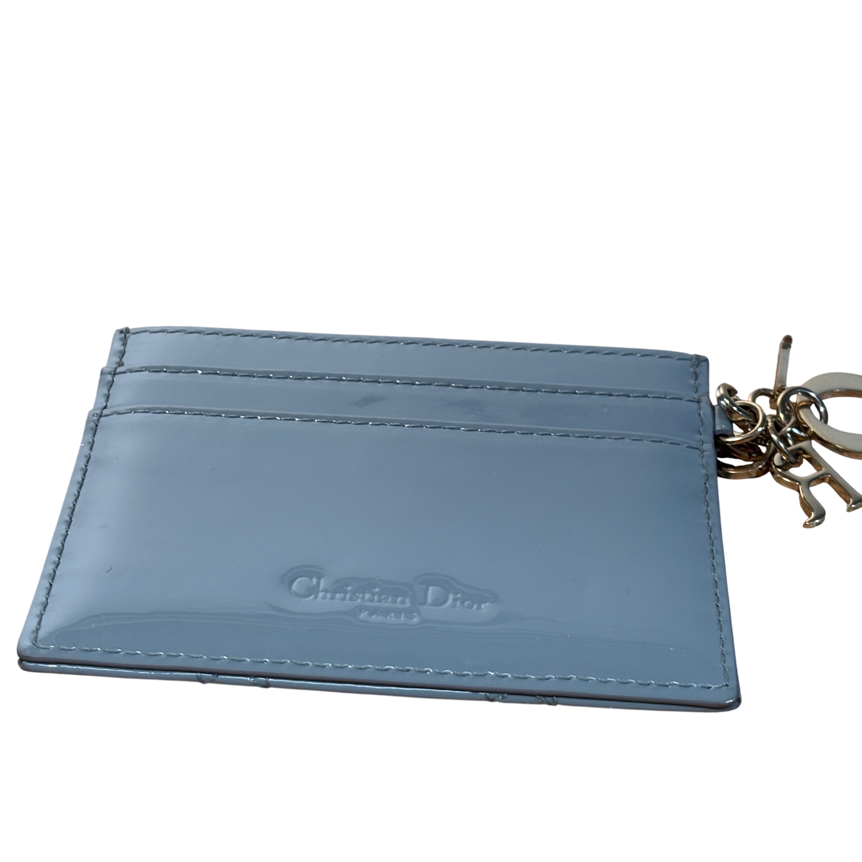 Christian Dior Blue Freesia 3-Card Leather Card Holder 4