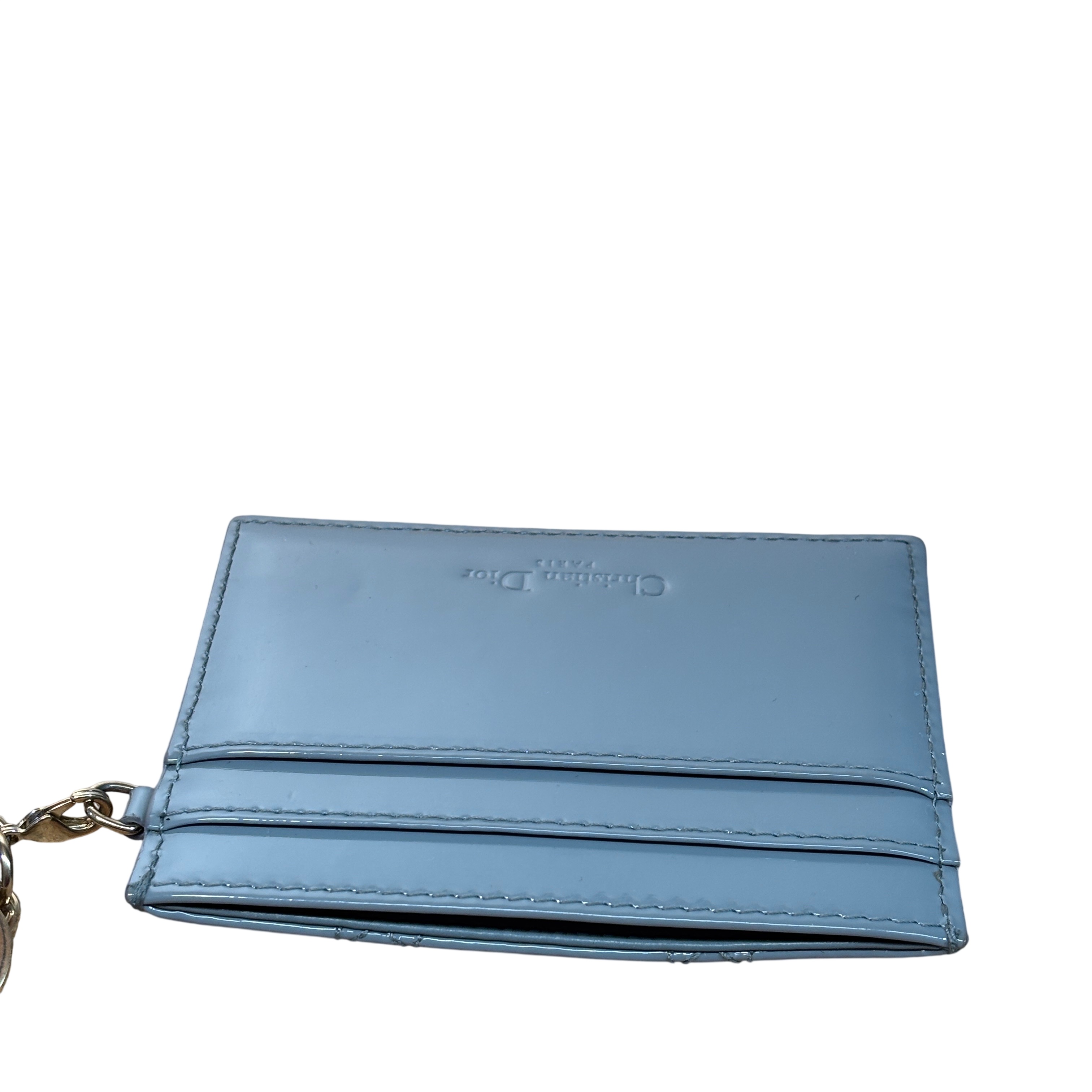 Christian Dior Blue Freesia 3-Card Leather Card Holder 4