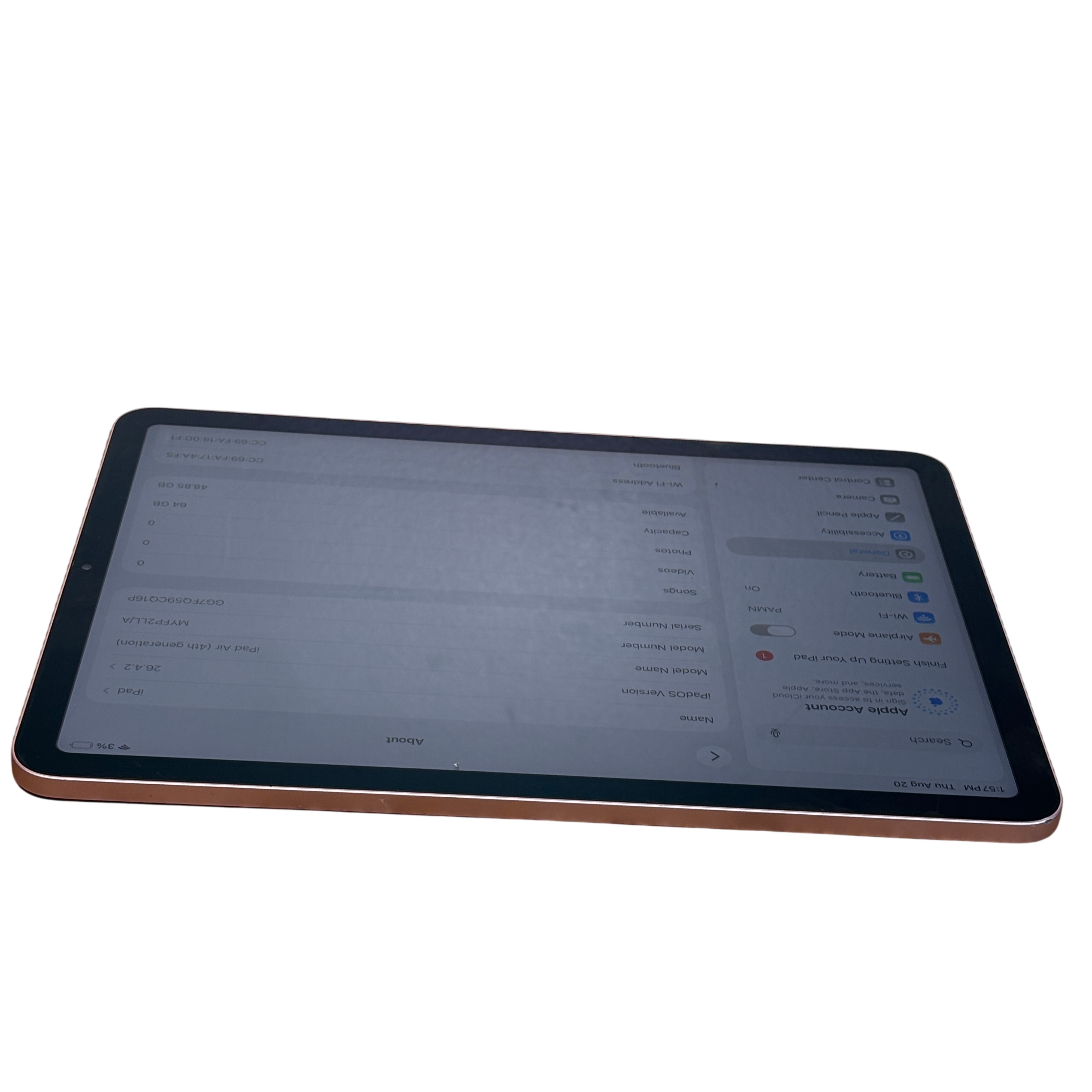 Apple iPad Air Generation 4 MYFP2LL/A A2316 Rose Gold 64GB